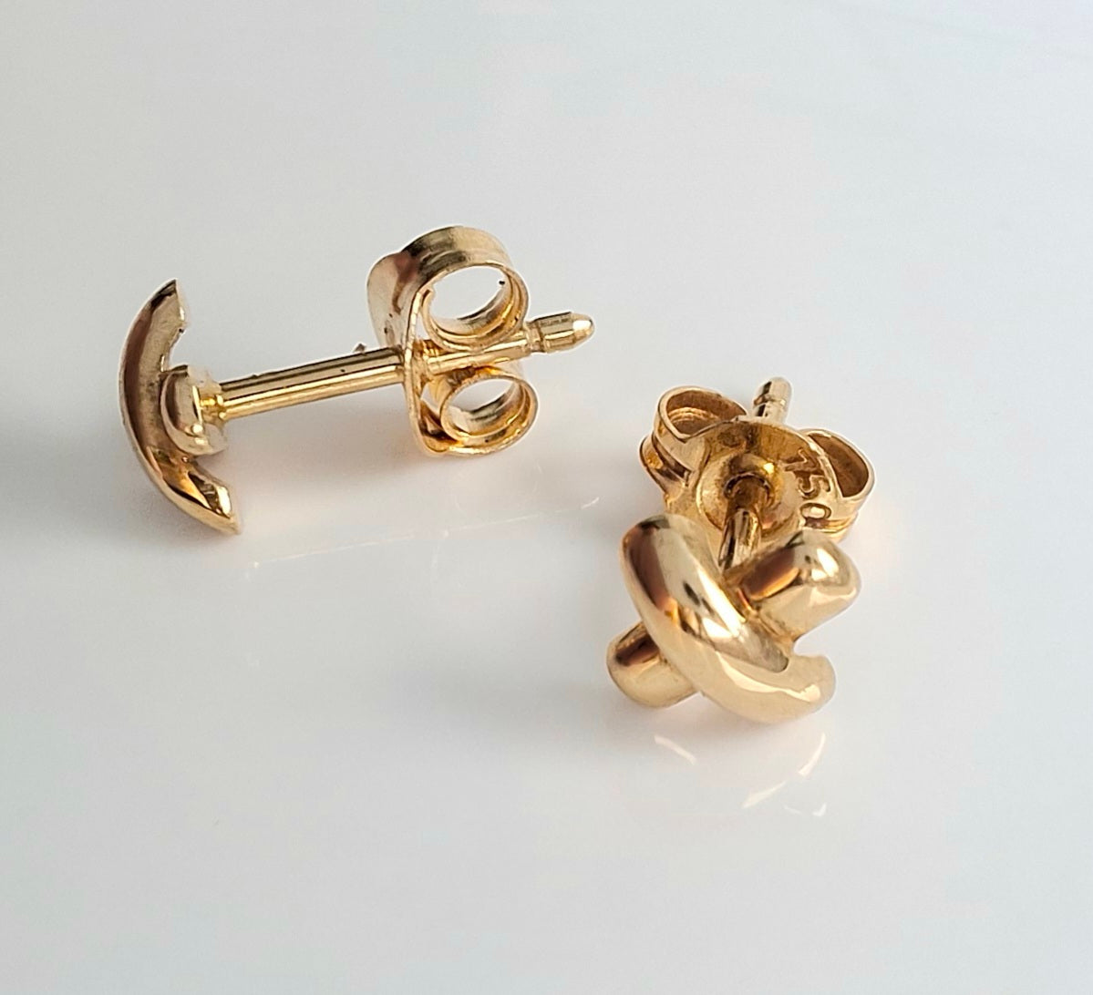 Vintage Tiffany & Co Cross Stitch Stud Earrings in Solid 18k Gold