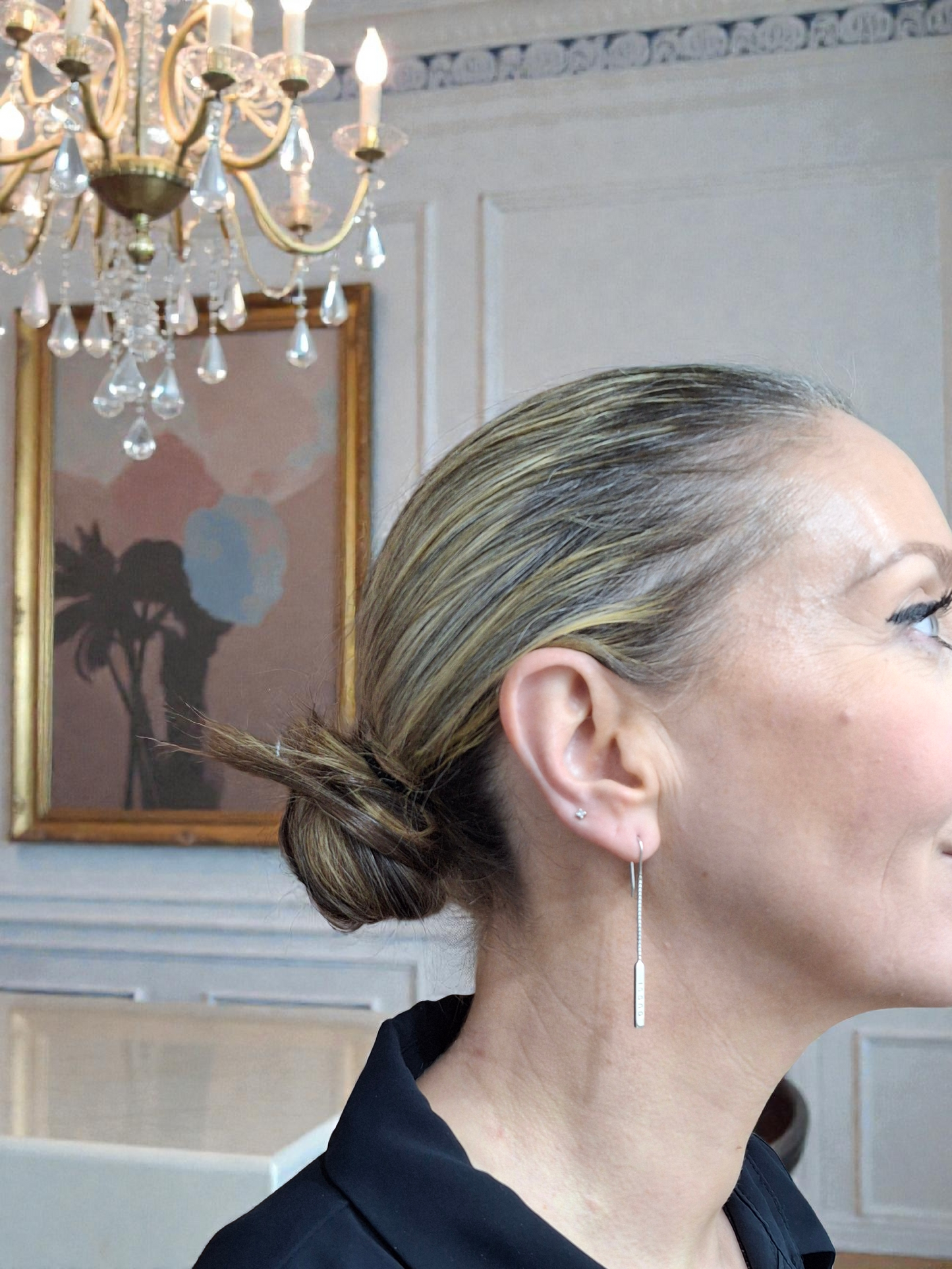 Gucci 18k White Gold Dangle Drop Earrings