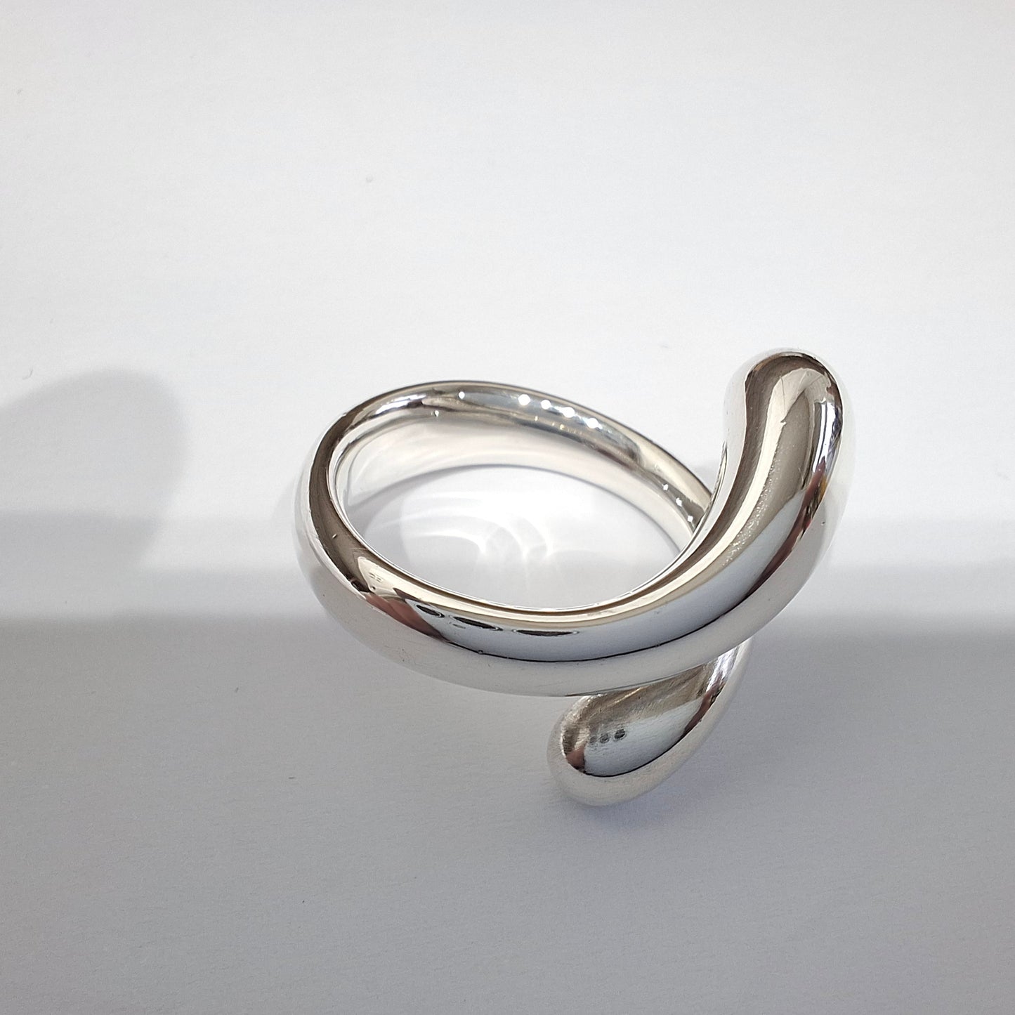 Signed Silver Teardrop Ring designed by Elsa Peretti for Tiffany & Co.