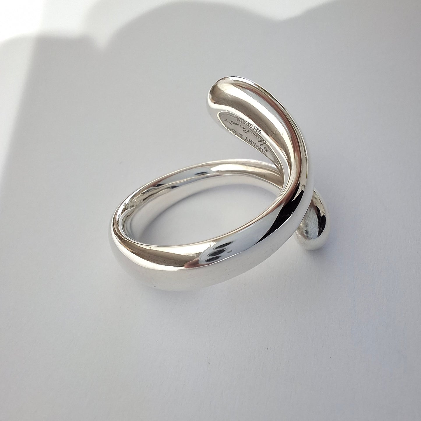 Signed Silver Teardrop Ring designed by Elsa Peretti for Tiffany & Co.