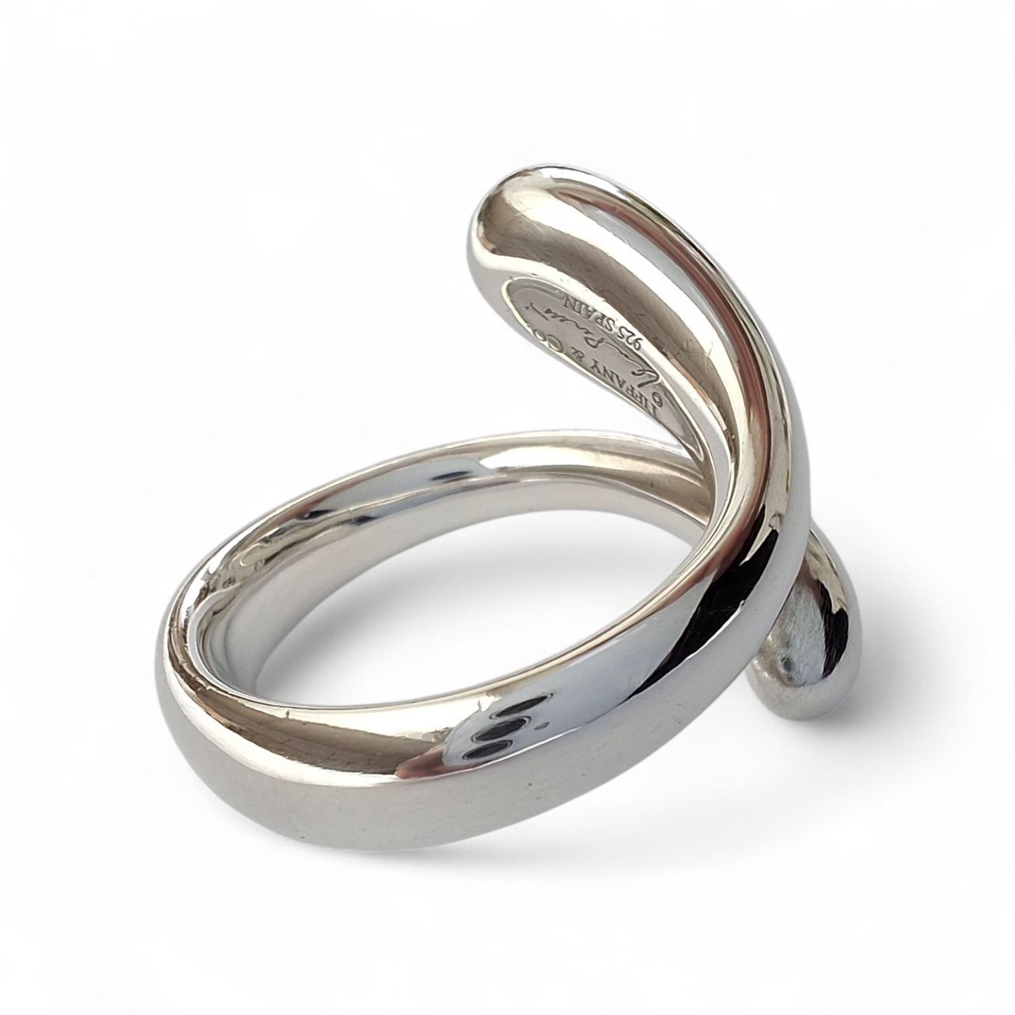 Signed Silver Teardrop Ring designed by Elsa Peretti for Tiffany & Co.