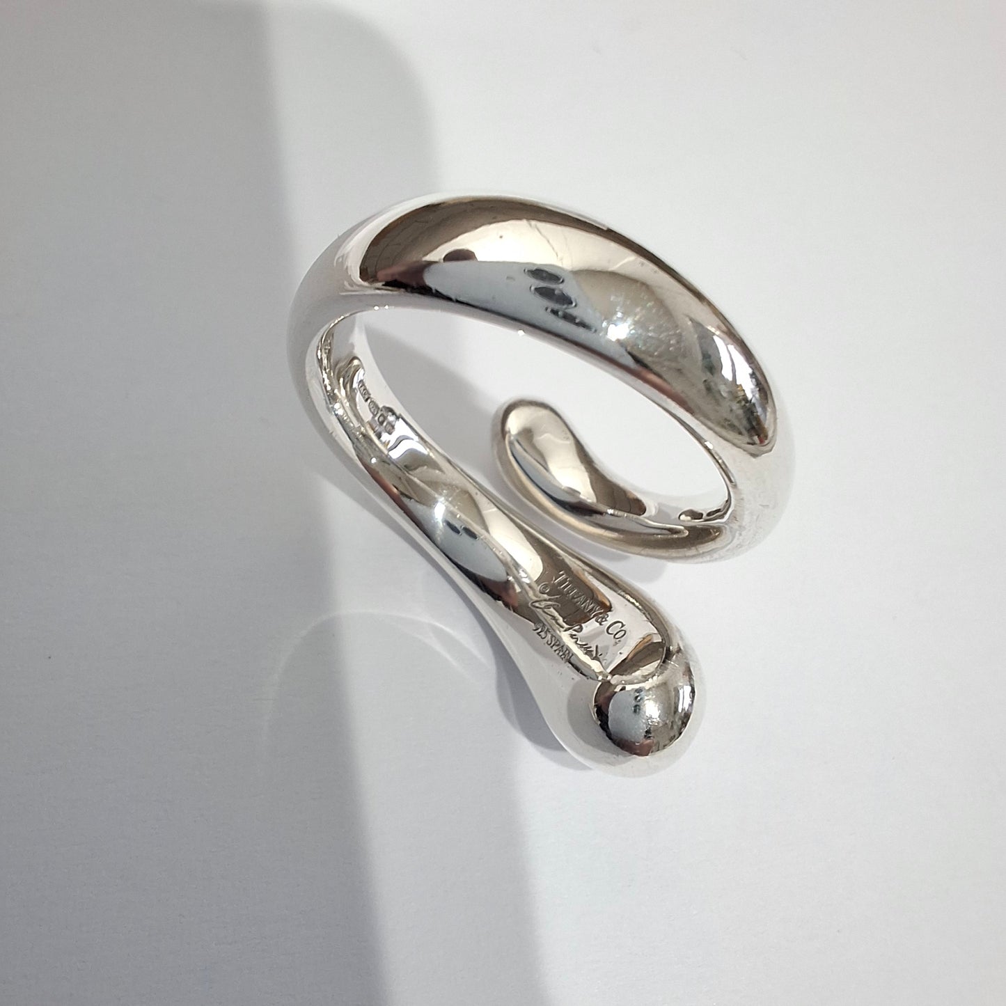 Signed Silver Teardrop Ring designed by Elsa Peretti for Tiffany & Co.