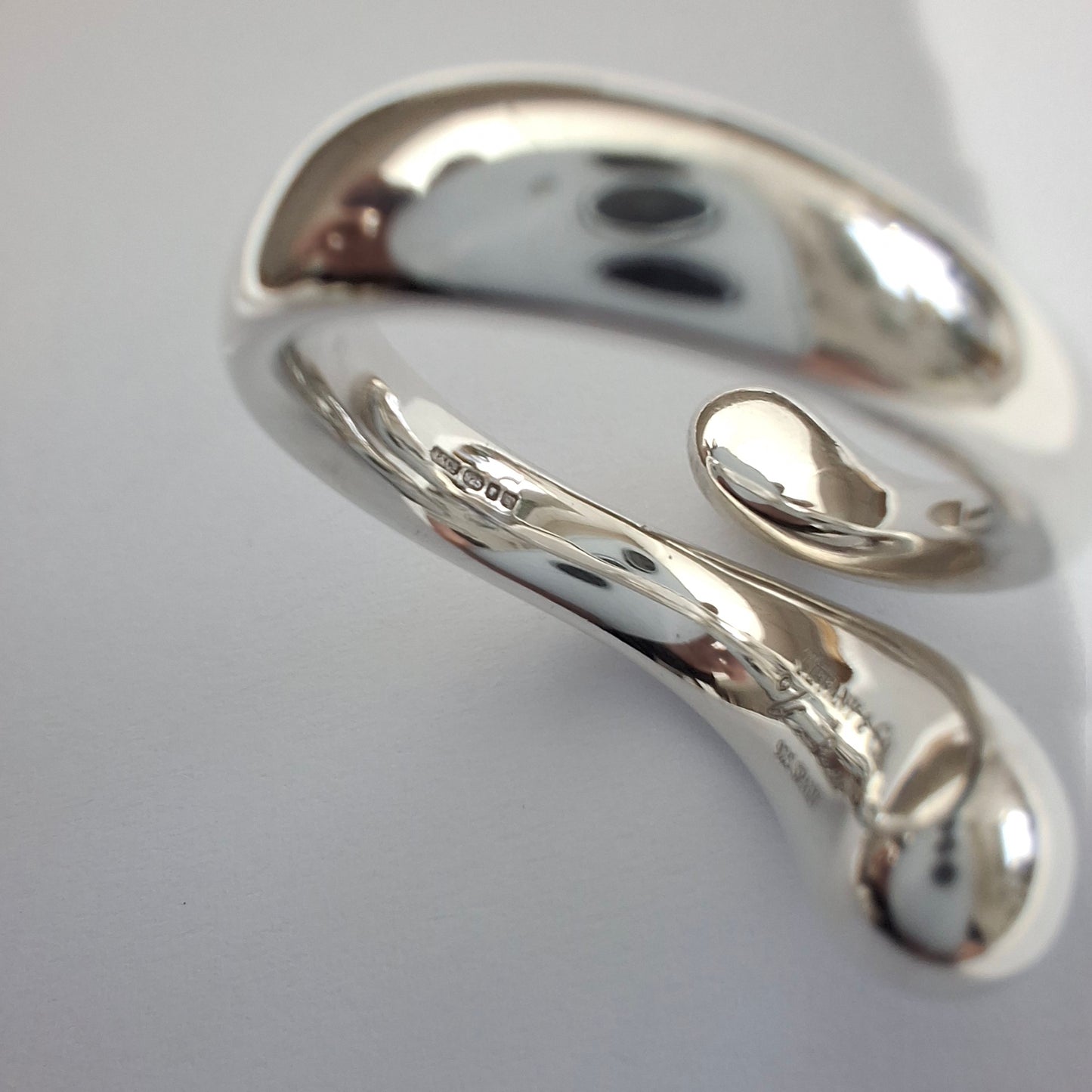 Signed Silver Teardrop Ring designed by Elsa Peretti for Tiffany & Co.