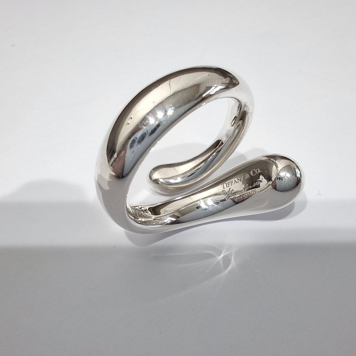 Signed Silver Teardrop Ring designed by Elsa Peretti for Tiffany & Co.