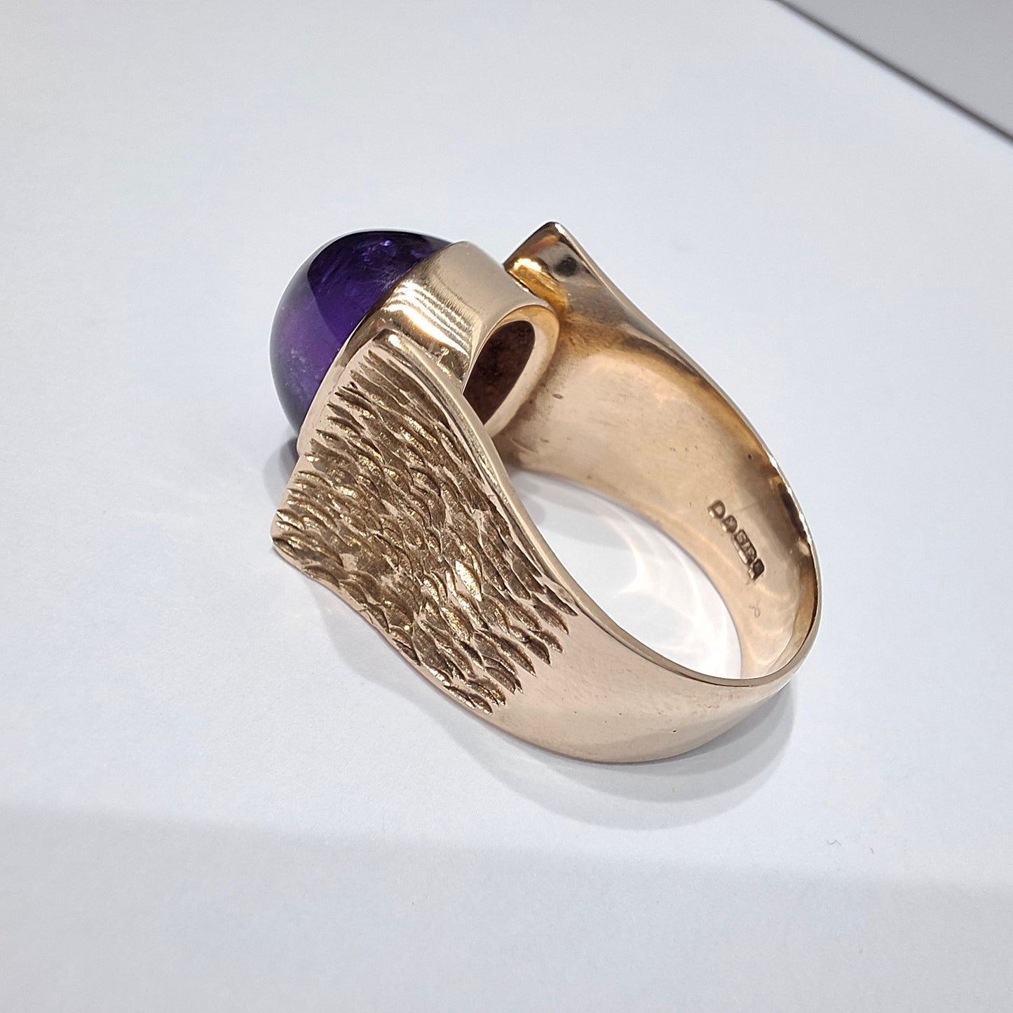 1960s Mid Century Modern Amethyst and Gold Statement Ring by Younger & Brill