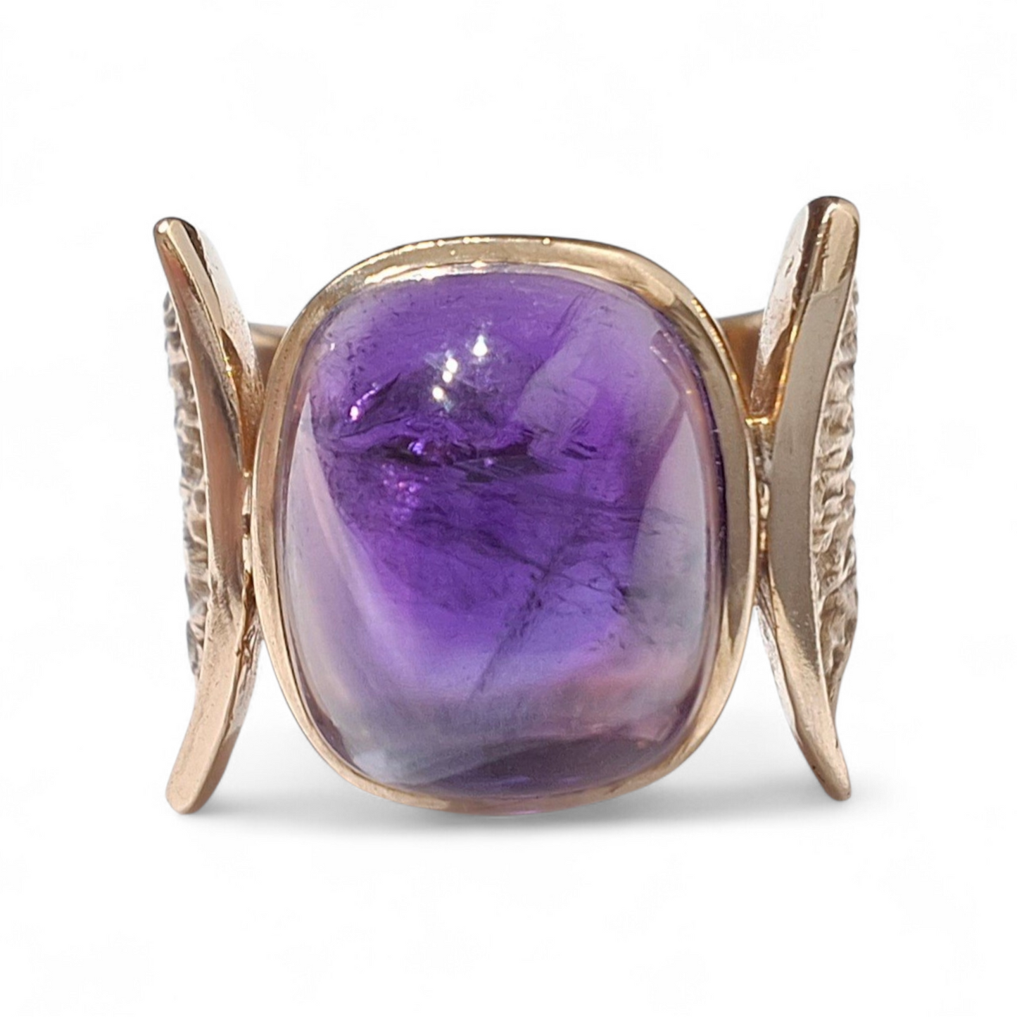 1960s Mid Century Modern Amethyst and Gold Statement Ring by Younger & Brill