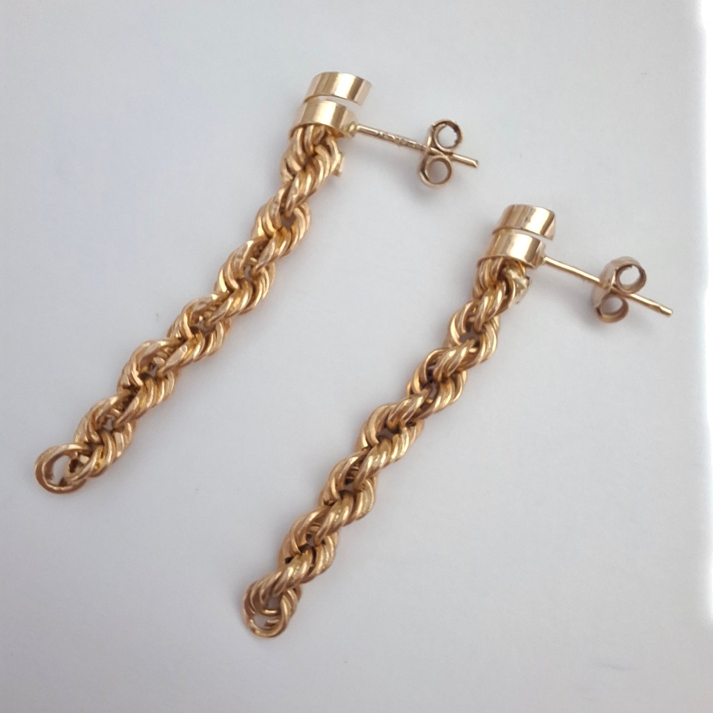 Vintage 1980s Gold Plated Dangle Drop Earrings