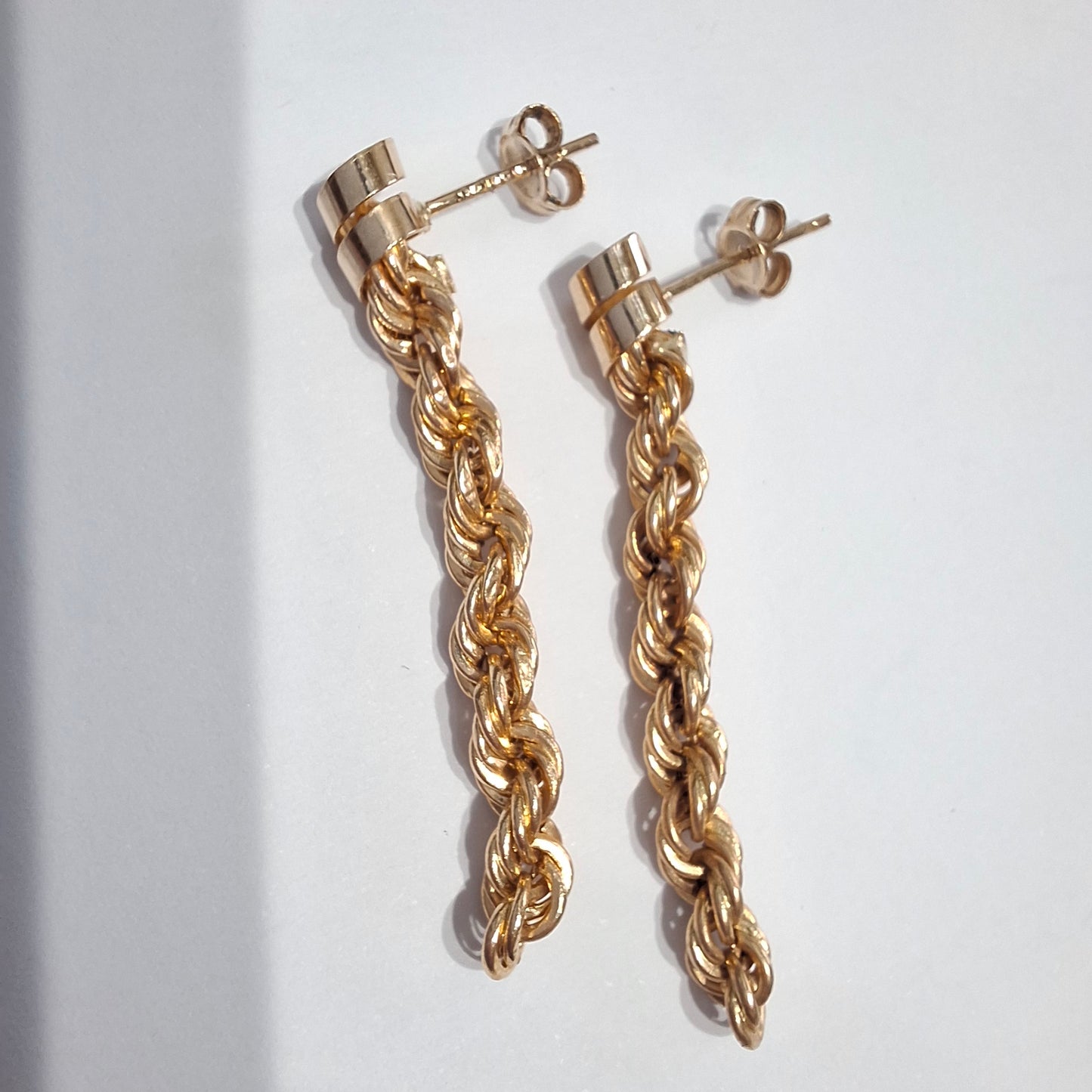 Vintage 1980s Gold Plated Dangle Drop Earrings