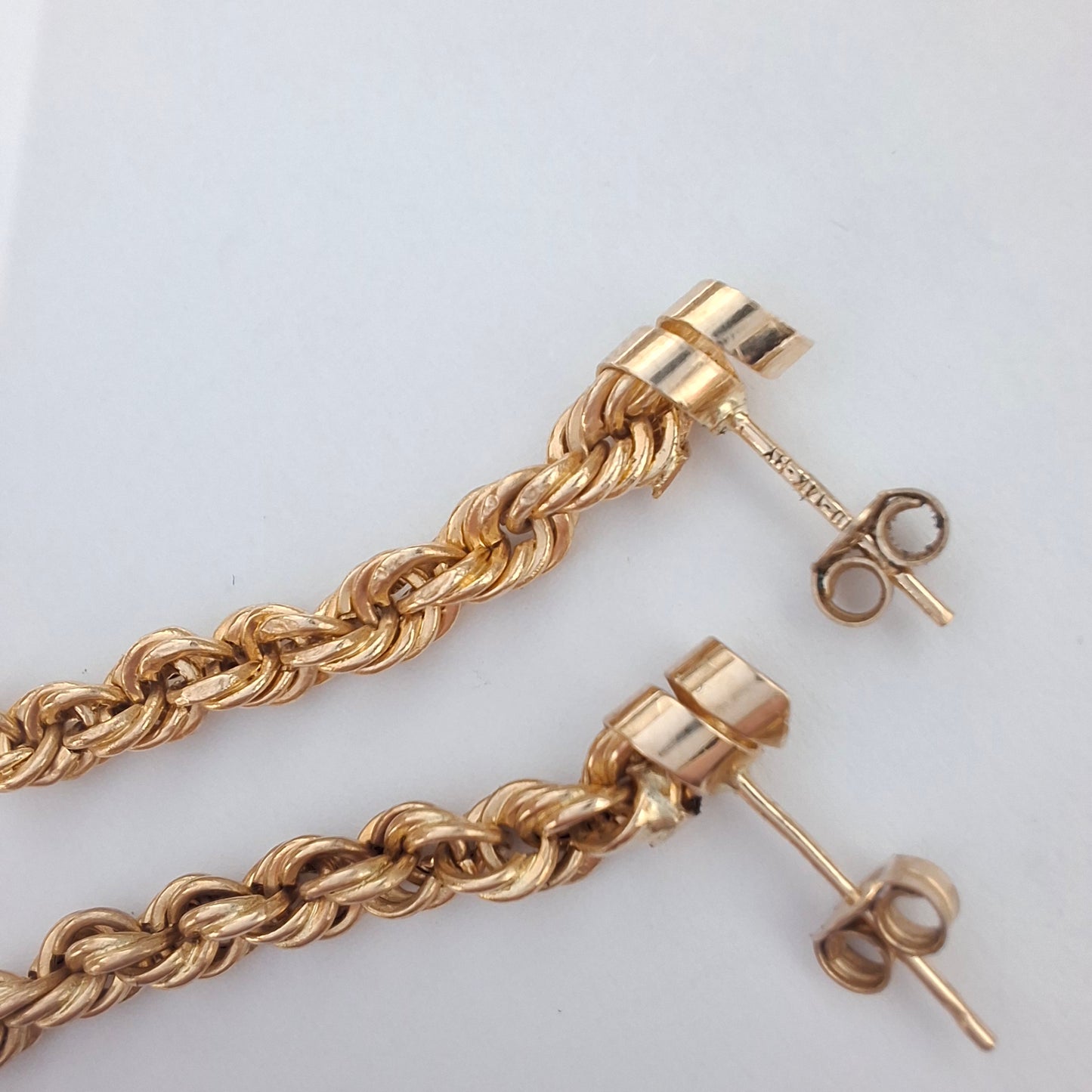 Vintage 1980s Gold Plated Dangle Drop Earrings