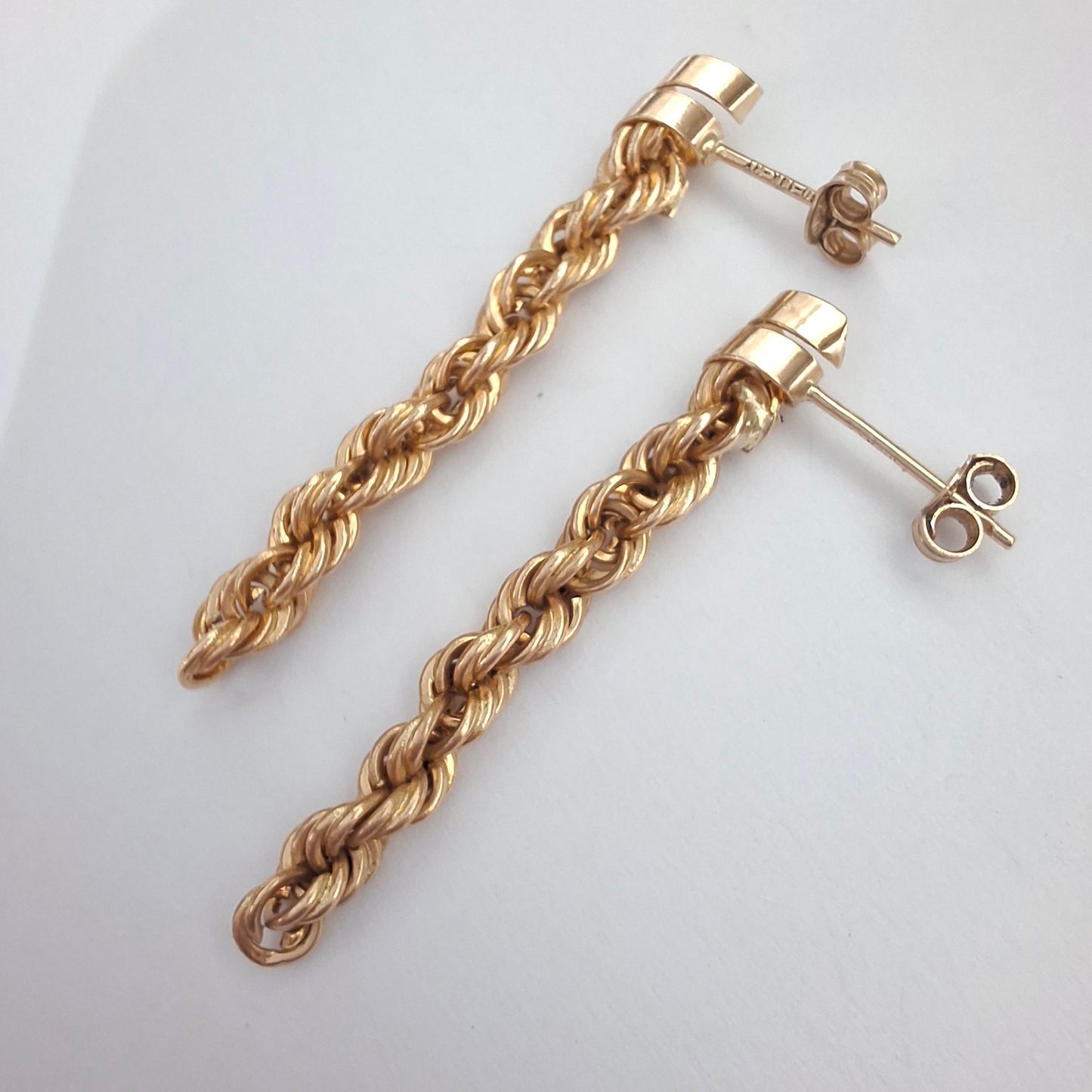 Vintage 1980s Gold Plated Dangle Drop Earrings