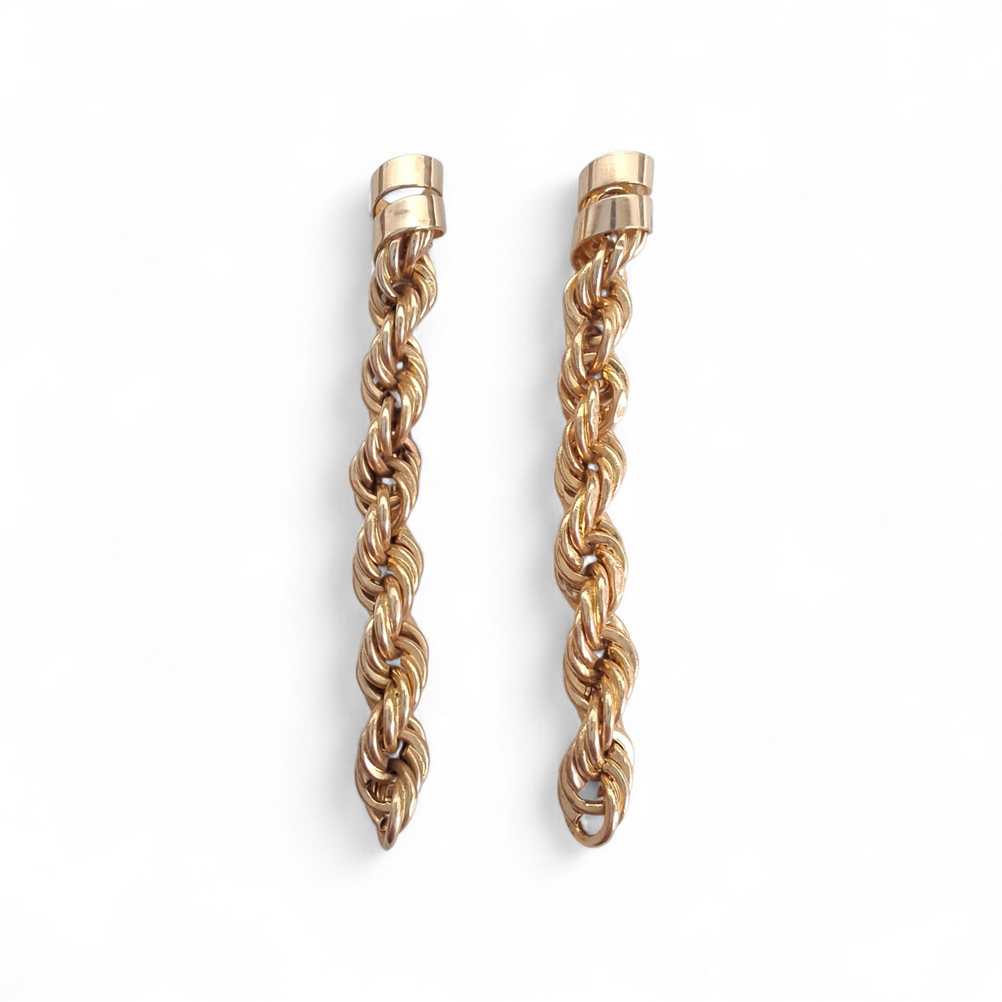 Vintage 1980s Gold Plated Dangle Drop Earrings