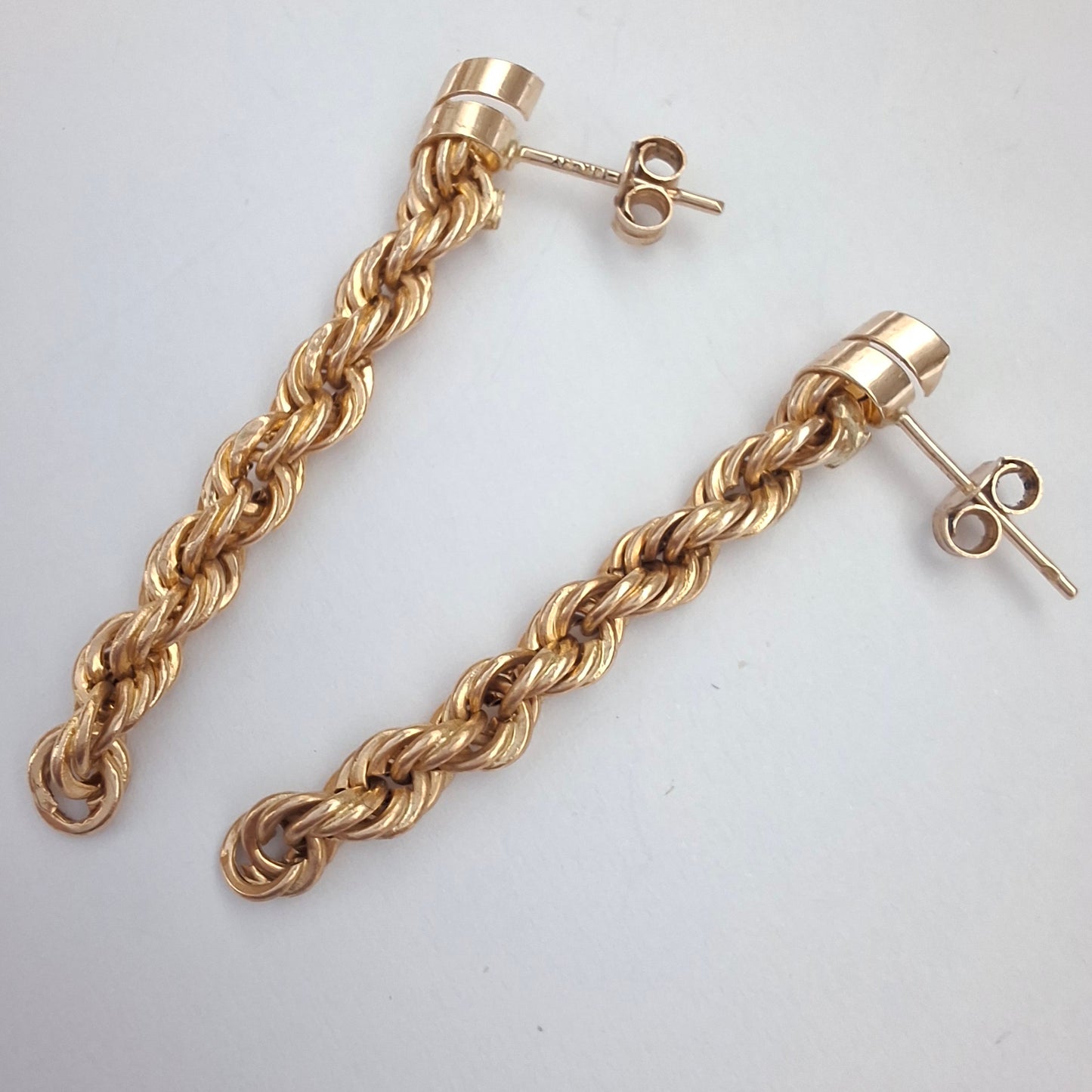 Vintage 1980s Gold Plated Dangle Drop Earrings