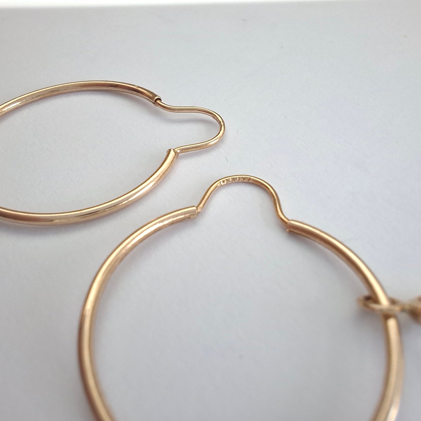 Vintage Gold Plated Hoop Earrings with Crystal Drops
