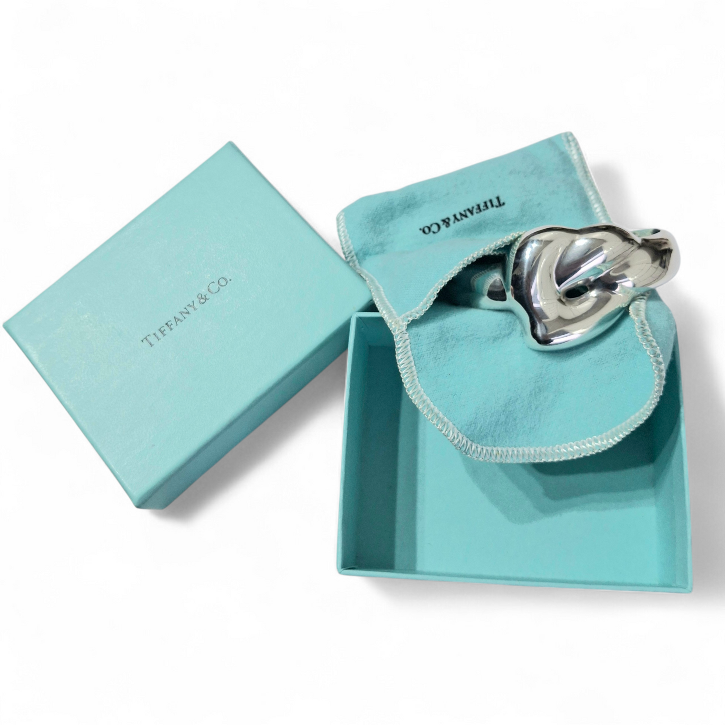 Vintage 1978 Elsa Peretti Love Knot Cuff Bracelet in 925 Sterling Silver