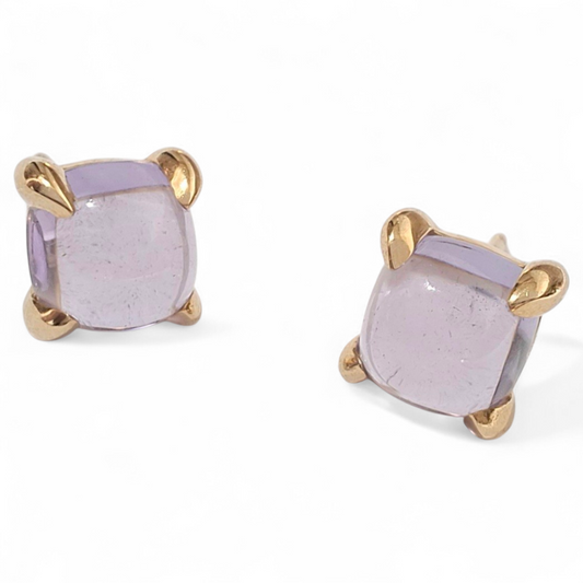 Amethyst Sugar Stack Earrings designed by Paloma Picasso for Tiffany & Co in 18k Gold
