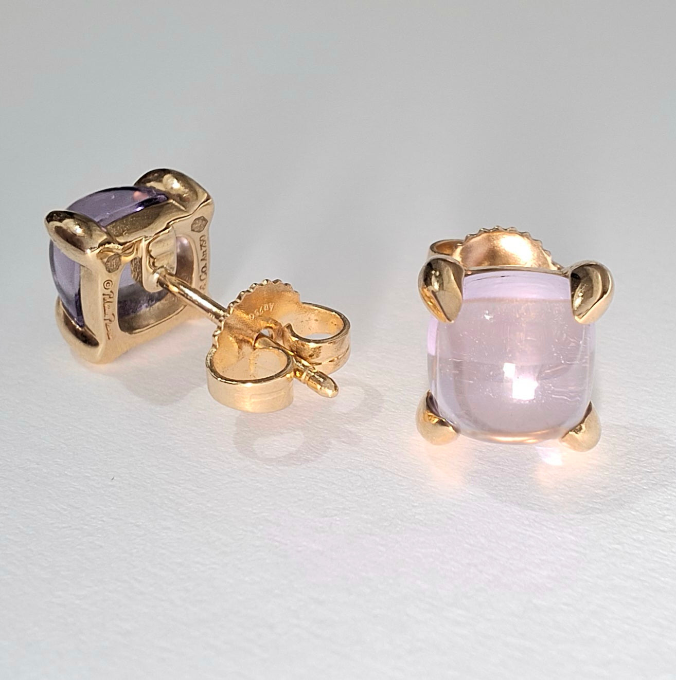 Amethyst Sugar Stack Earrings designed by Paloma Picasso for Tiffany & Co in 18k Gold