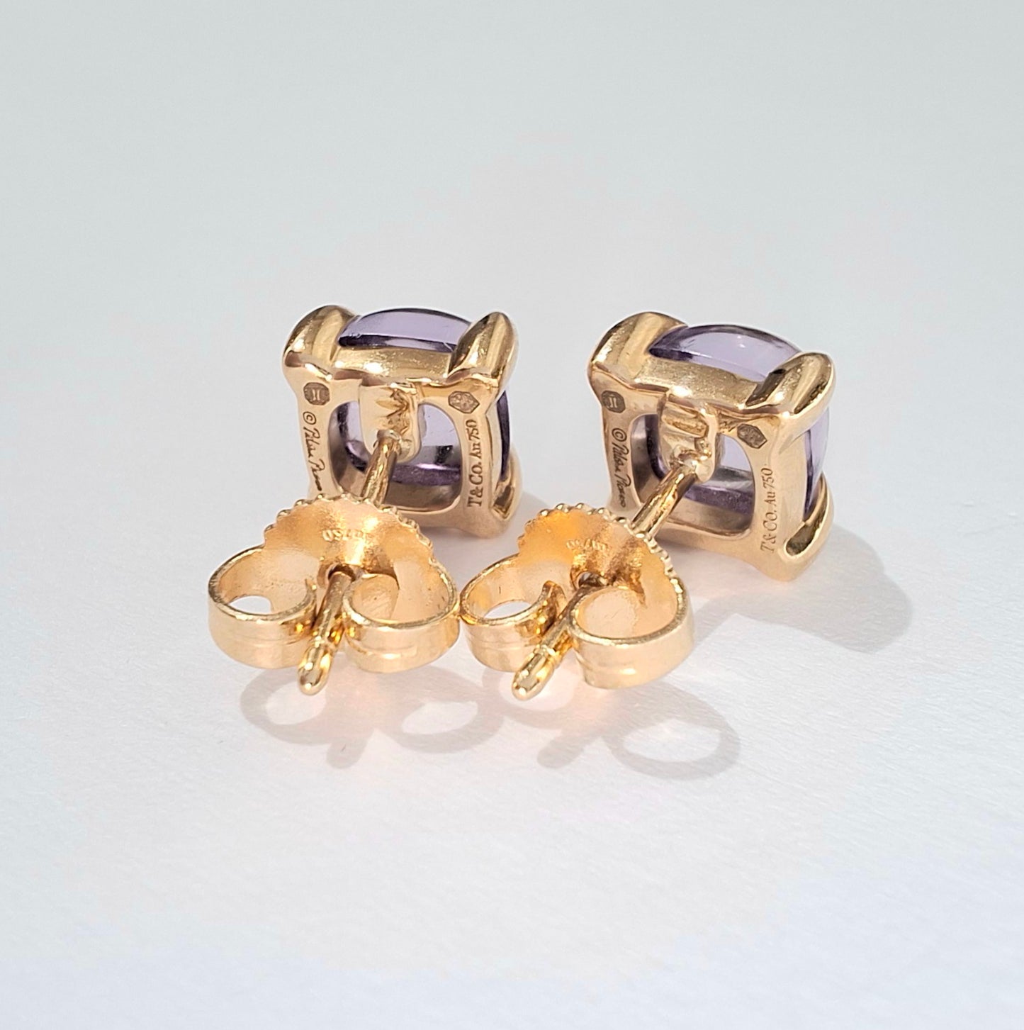 Amethyst Sugar Stack Earrings designed by Paloma Picasso for Tiffany & Co in 18k Gold