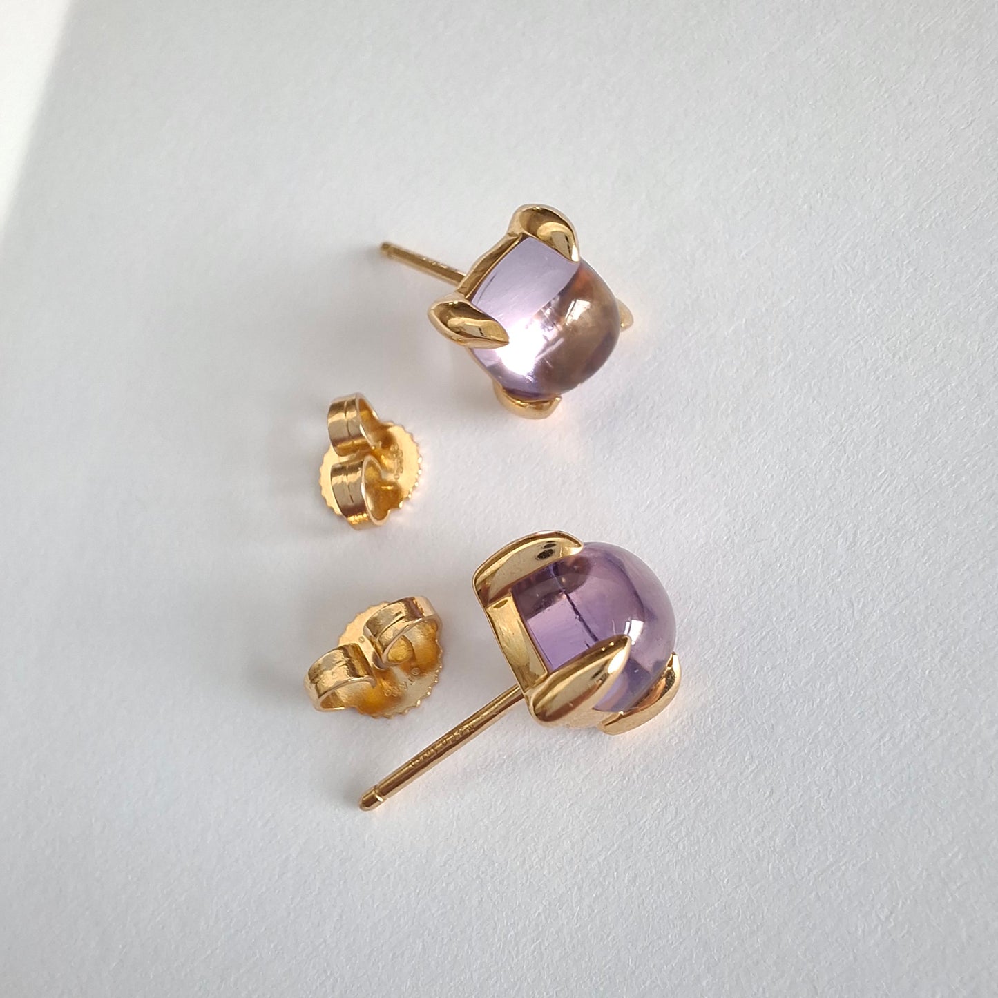 Amethyst Sugar Stack Earrings designed by Paloma Picasso for Tiffany & Co in 18k Gold