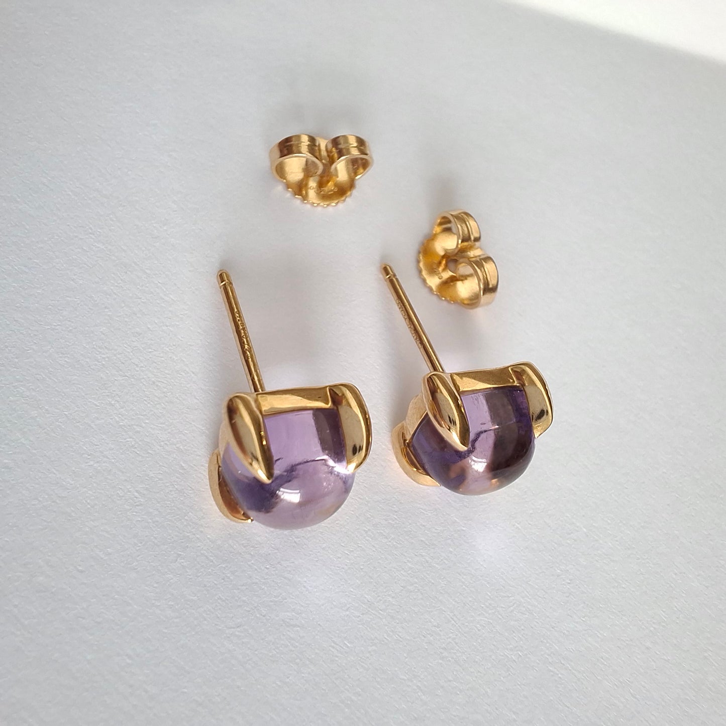 Amethyst Sugar Stack Earrings designed by Paloma Picasso for Tiffany & Co in 18k Gold