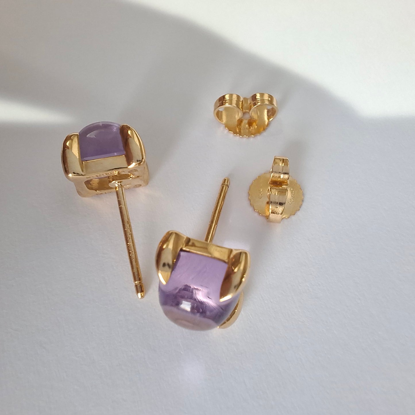 Amethyst Sugar Stack Earrings designed by Paloma Picasso for Tiffany & Co in 18k Gold