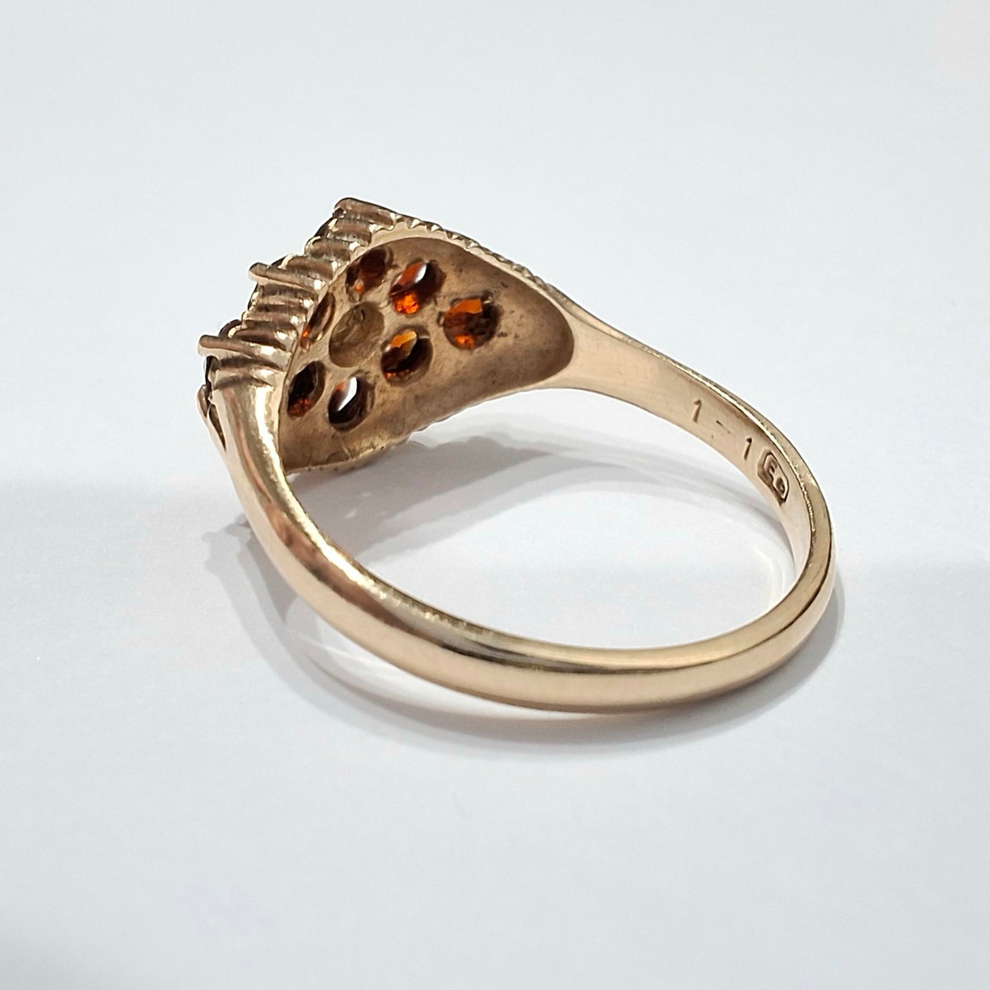 Vintage 9ct Gold Garnet & Opal Cluster Ring