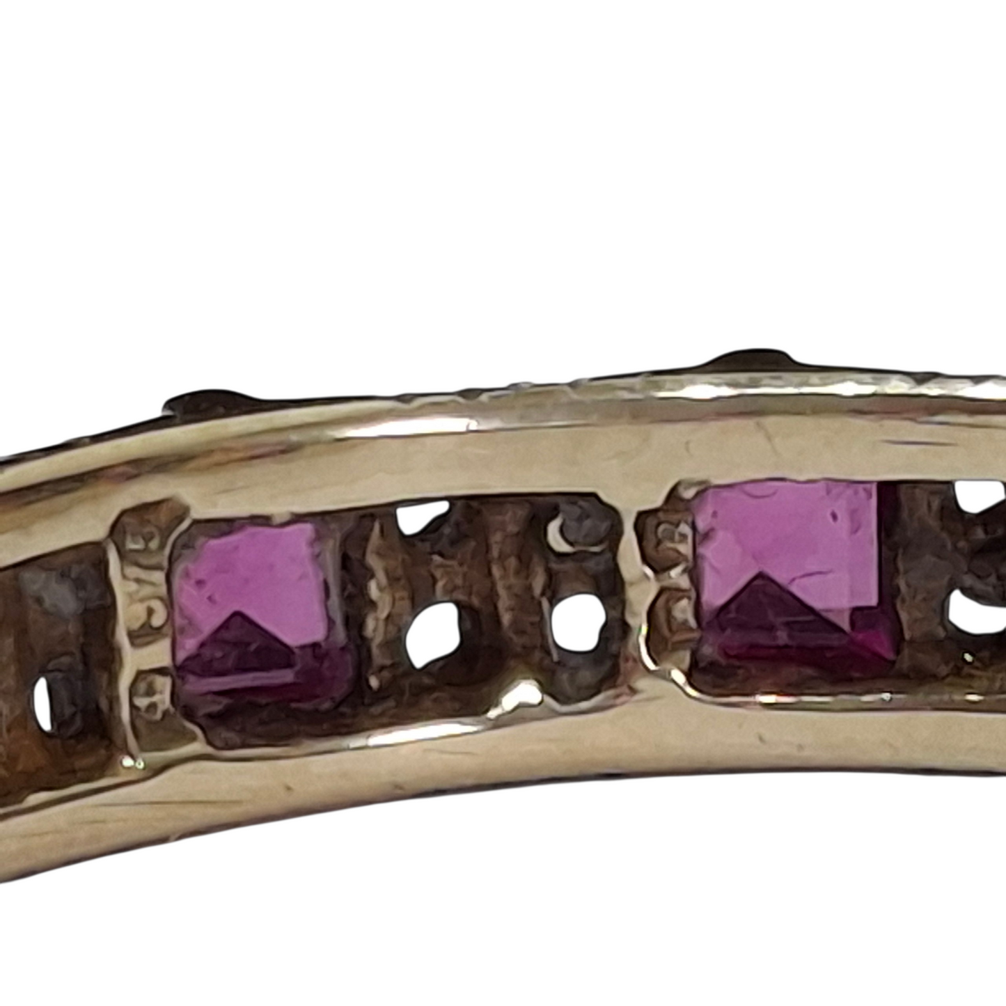 Vintage Hallmarked 9ct Gold Pink Sapphire Eternity Ring