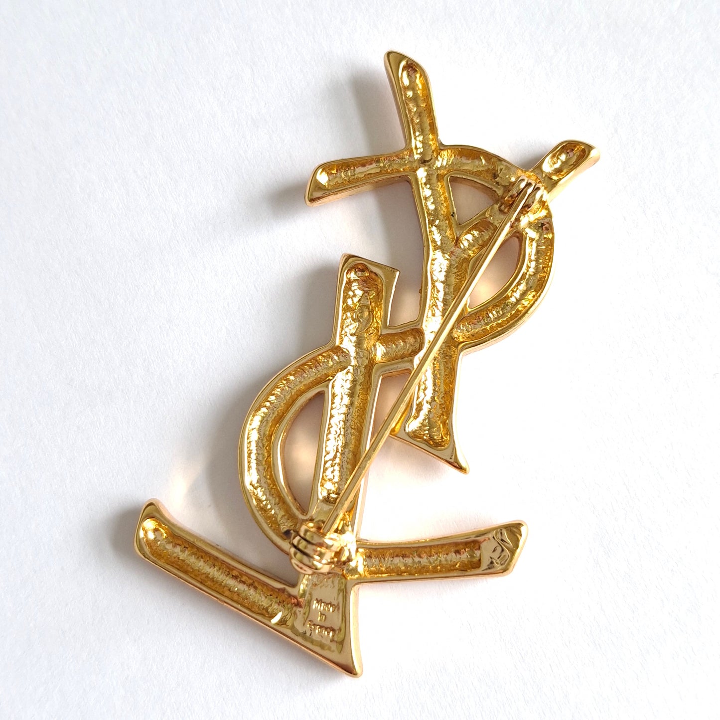 Vintage Yves Saint Laurent YSL Logo Brooch