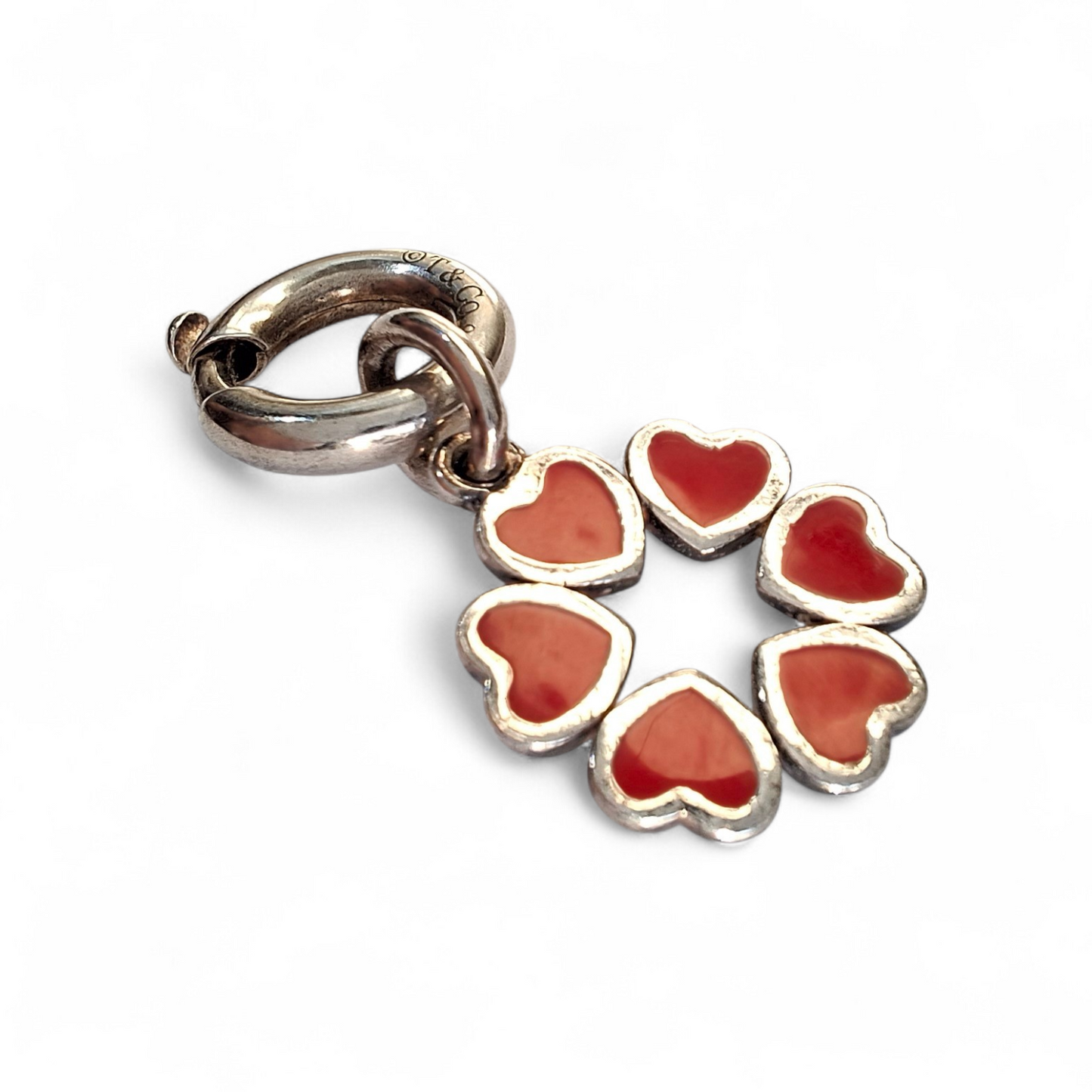 Vintage Paloma Picasso Red Enamel Crown of Hearts Charm