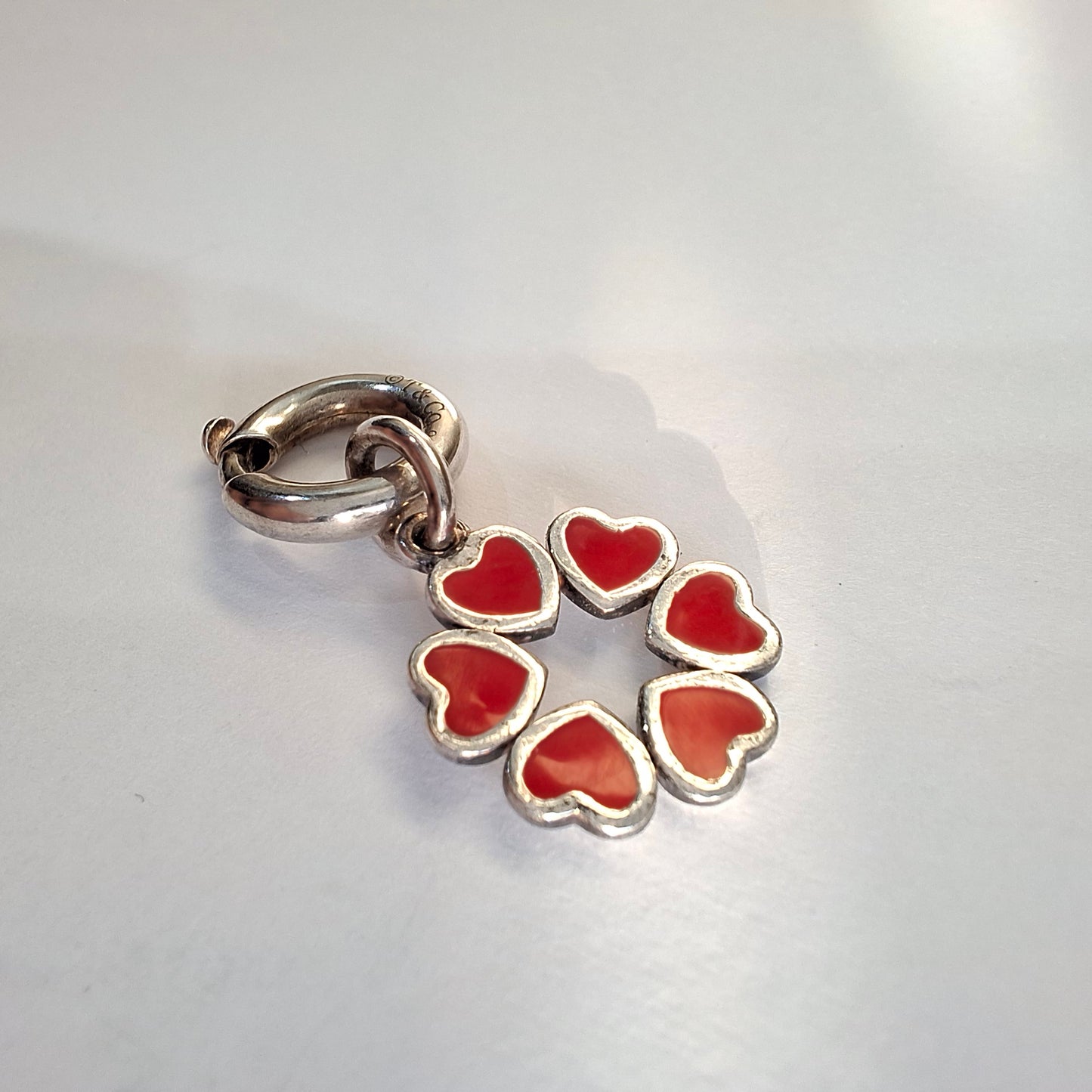 Vintage Paloma Picasso Red Enamel Crown of Hearts Charm