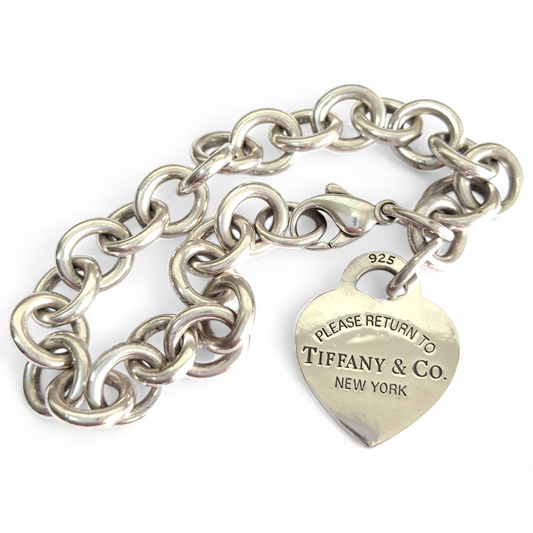 Vintage Halmarked Sterling Silver Return to Tiffany Heart Tag Bracelet