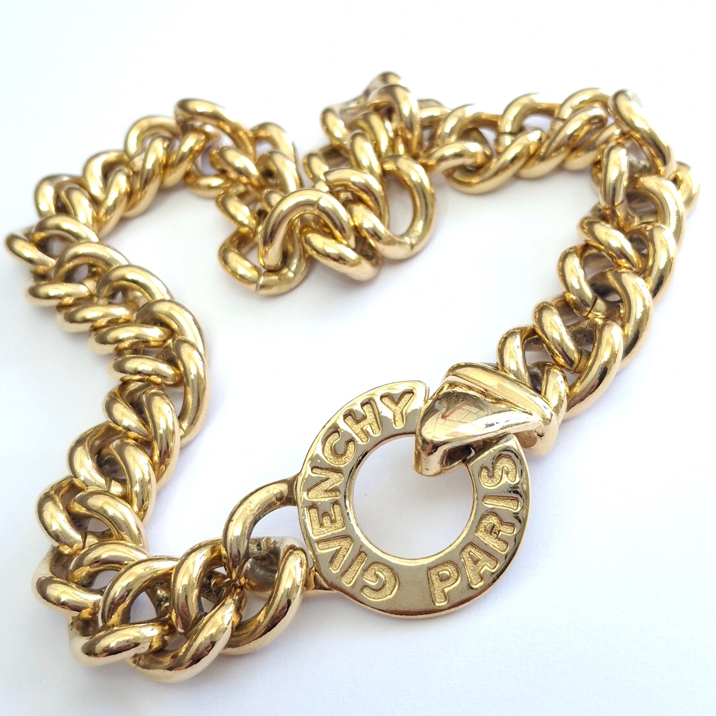 Vintage Givenchy Paris Gold Plated Chunky Necklace