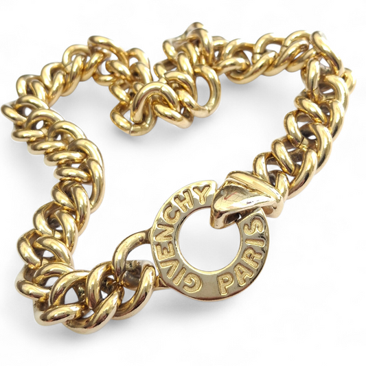 Vintage Givenchy Paris Gold Plated Chunky Necklace