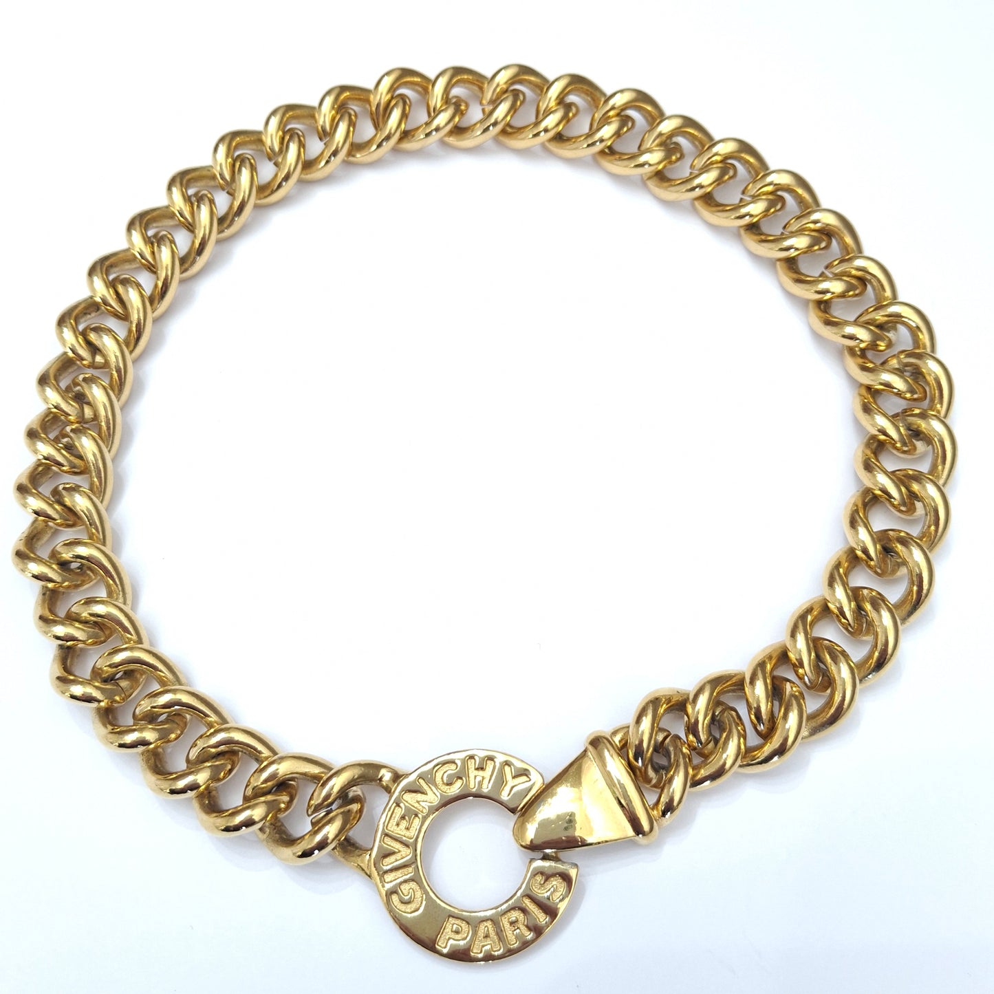 Vintage Givenchy Paris Gold Plated Chunky Necklace