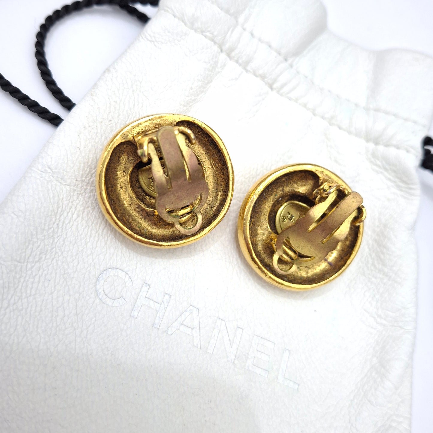Vintage Chanel Crystal Gold Plated Earrings