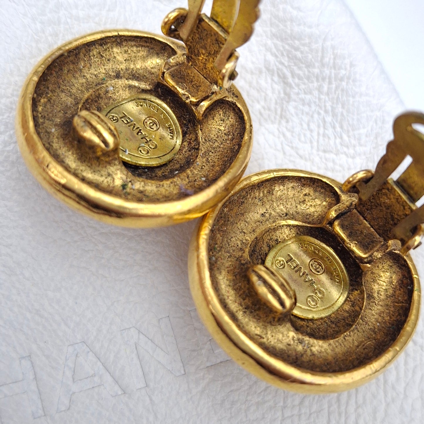 Vintage Chanel Crystal Gold Plated Earrings