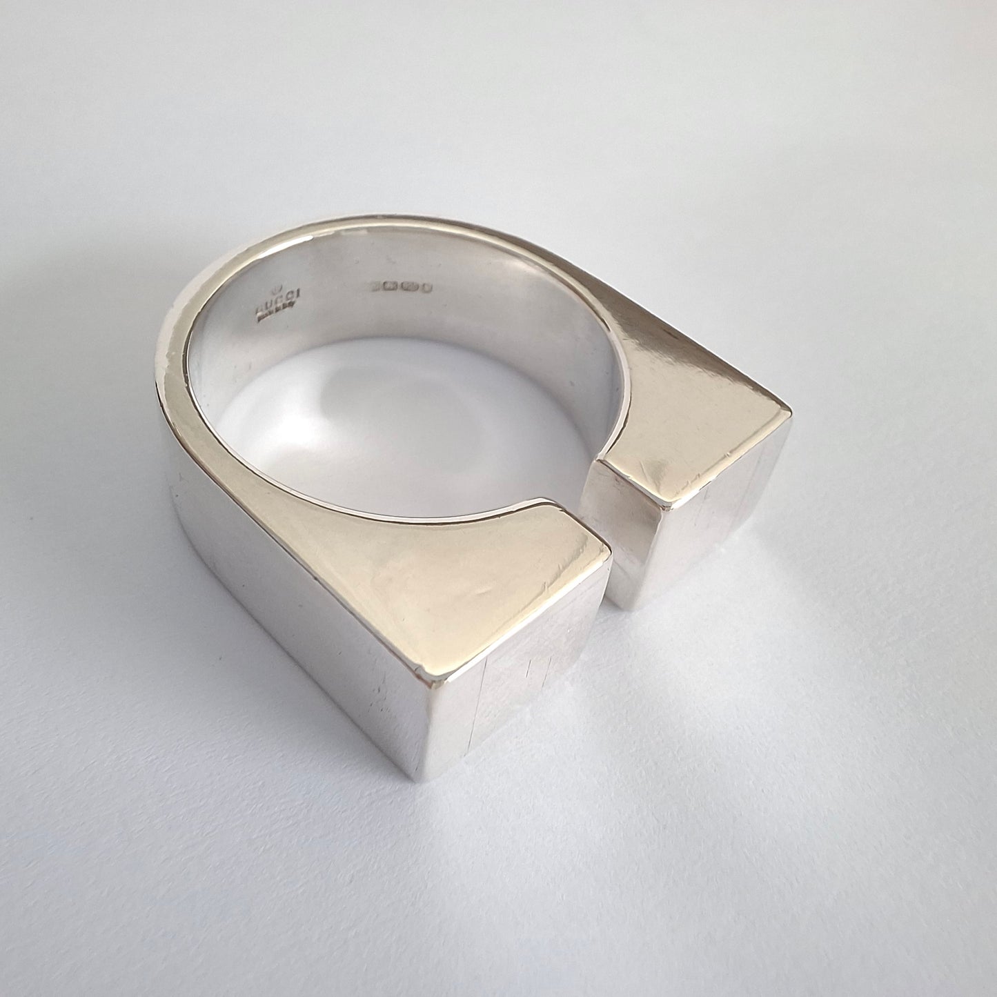 Gucci Solid Silver Ring with Original Box
