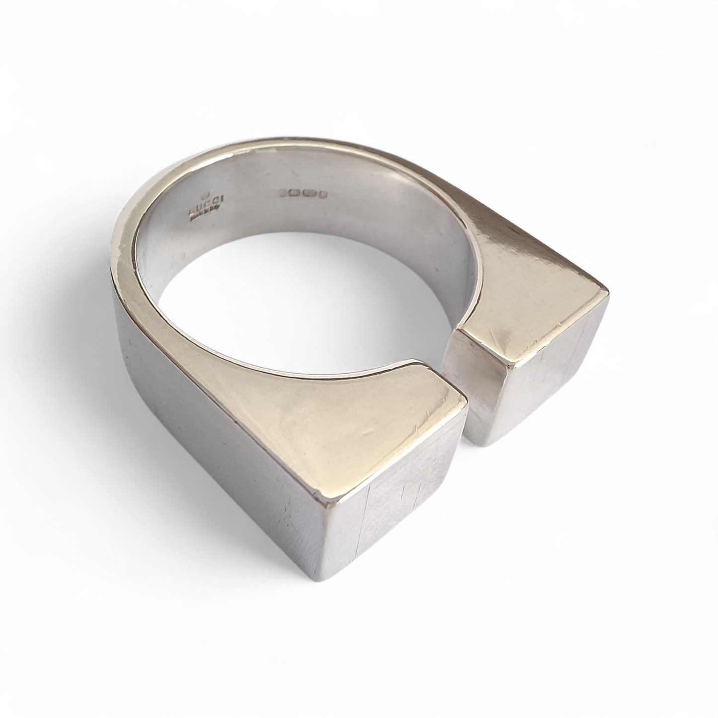 Gucci Solid Silver Ring with Original Box