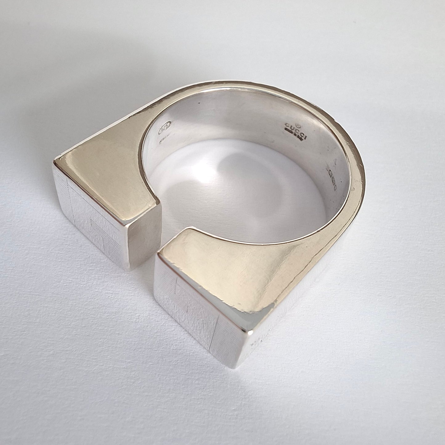 Gucci Solid Silver Ring with Original Box