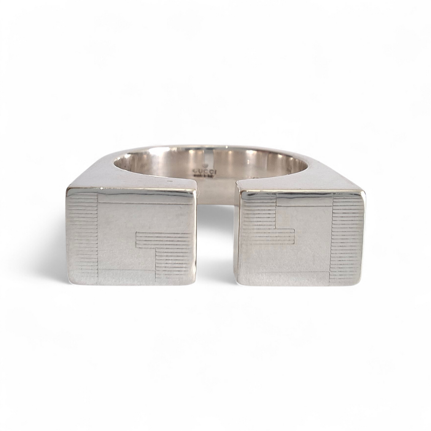 Gucci Solid Silver Ring with Original Box