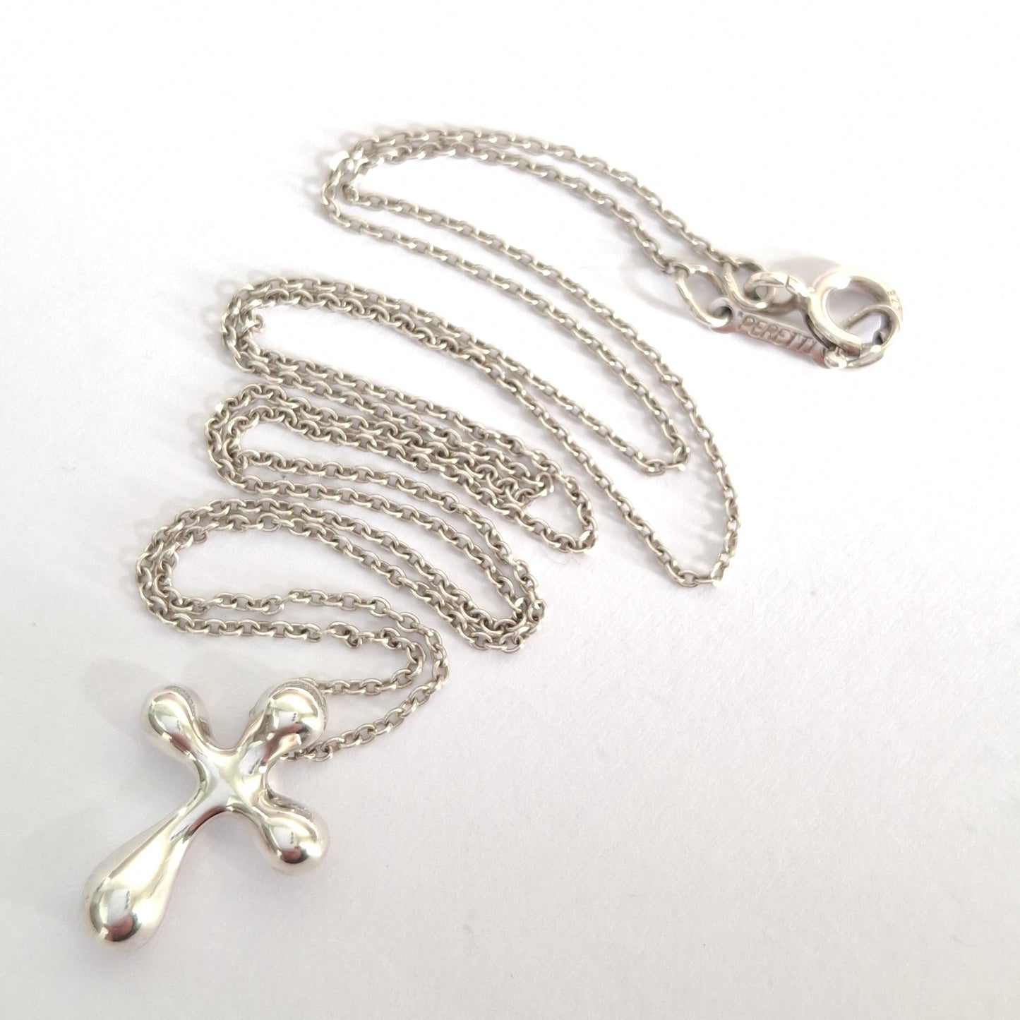Vintage Elsa Peretti Tiffany & Co. Sterling Silver Cross Pendant Necklace