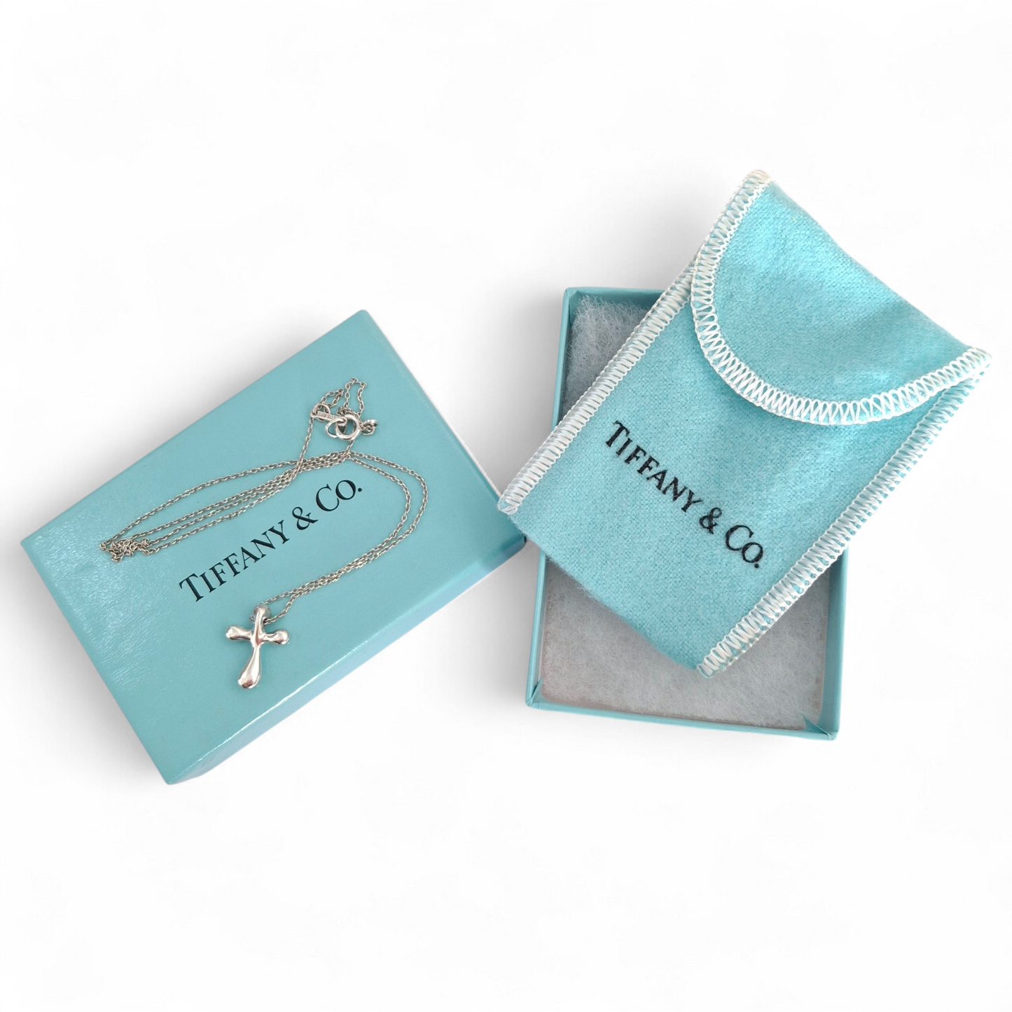 Vintage Elsa Peretti Tiffany & Co. Sterling Silver Cross Pendant Necklace