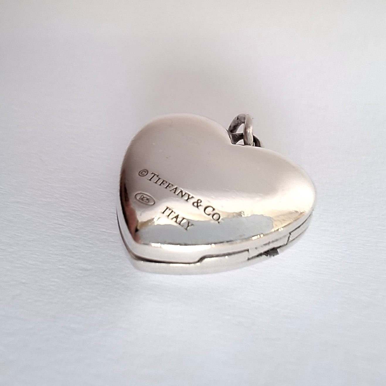 Vintage Tiffany & Co Triple Diamond   Heart Locket Charm in Sterling Silver