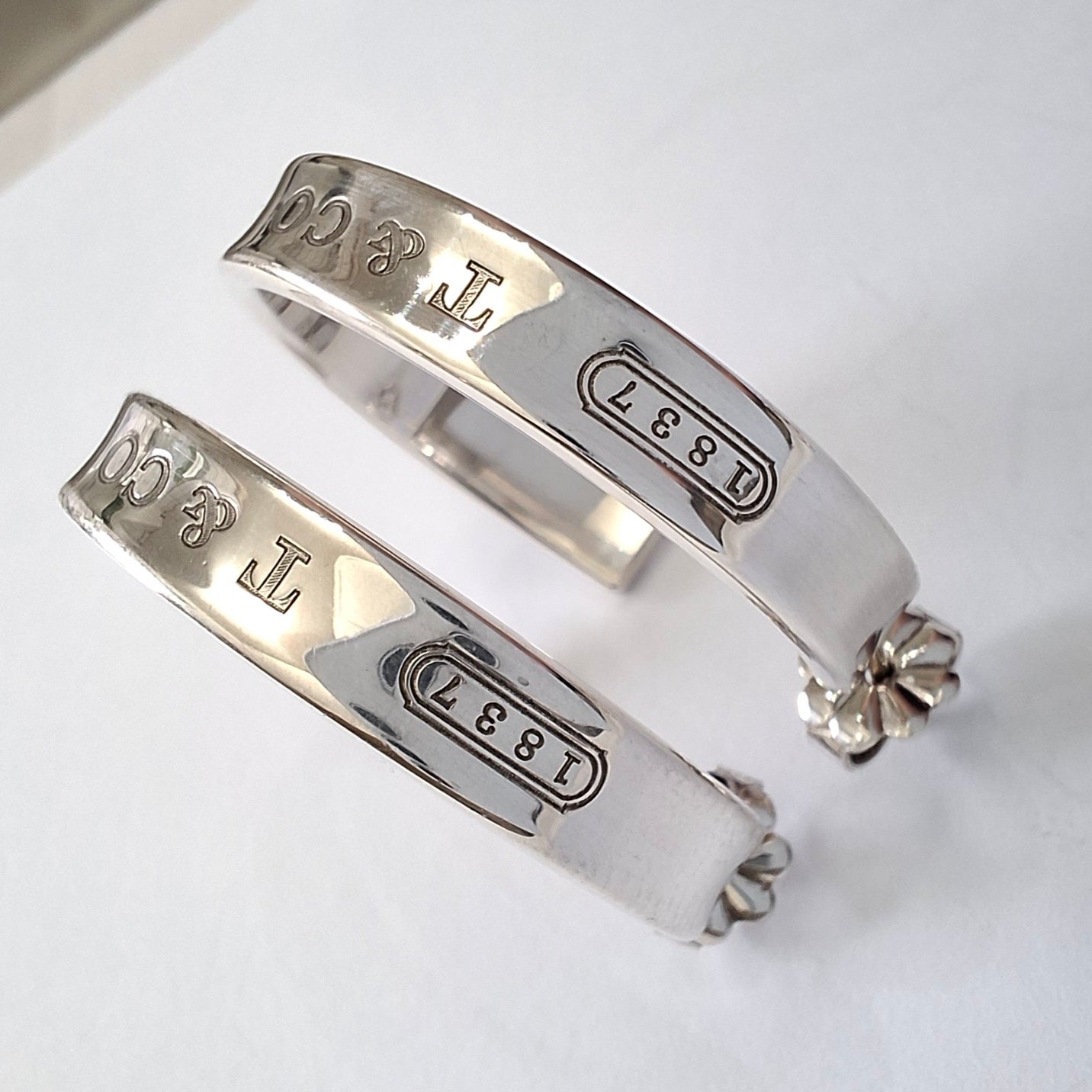 Tiffany & Co 1837 Hoop Earrings in 925 Sterling Silver