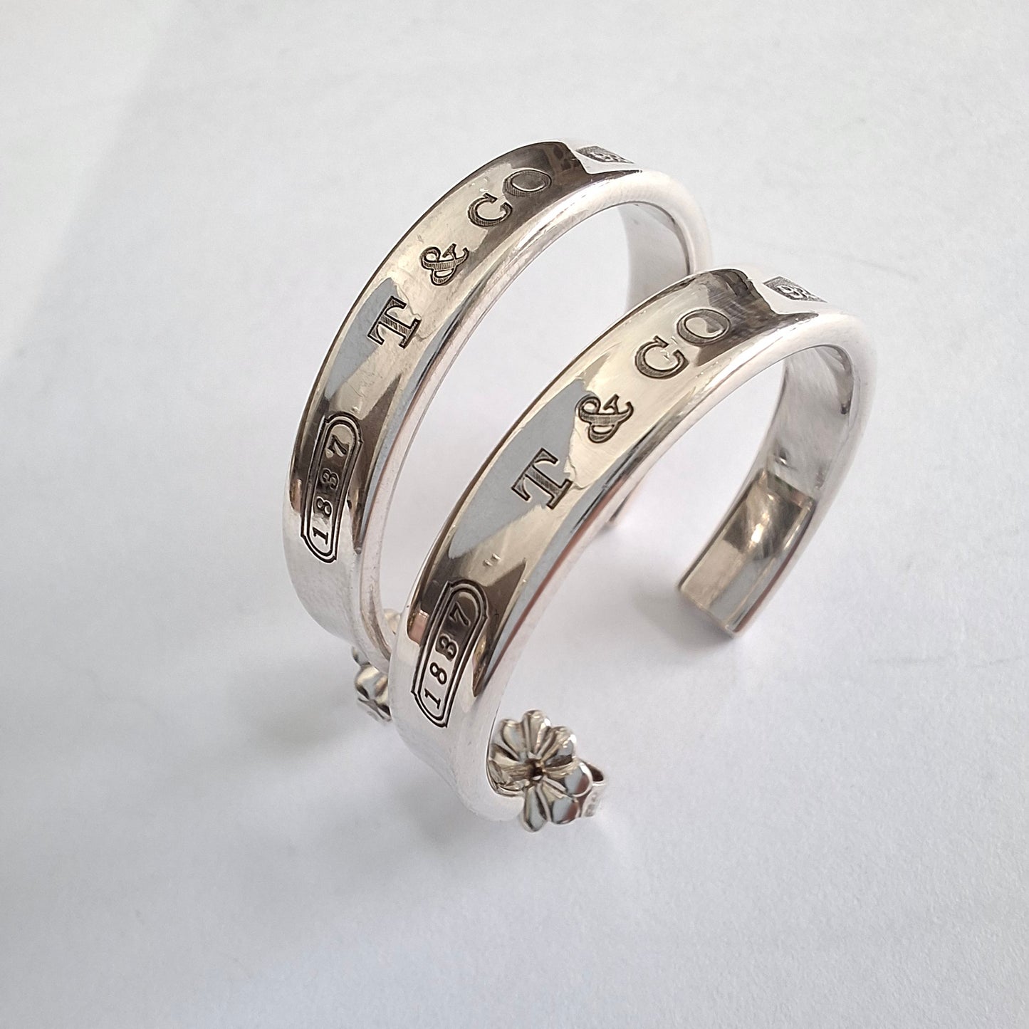 Tiffany & Co 1837 Hoop Earrings in 925 Sterling Silver