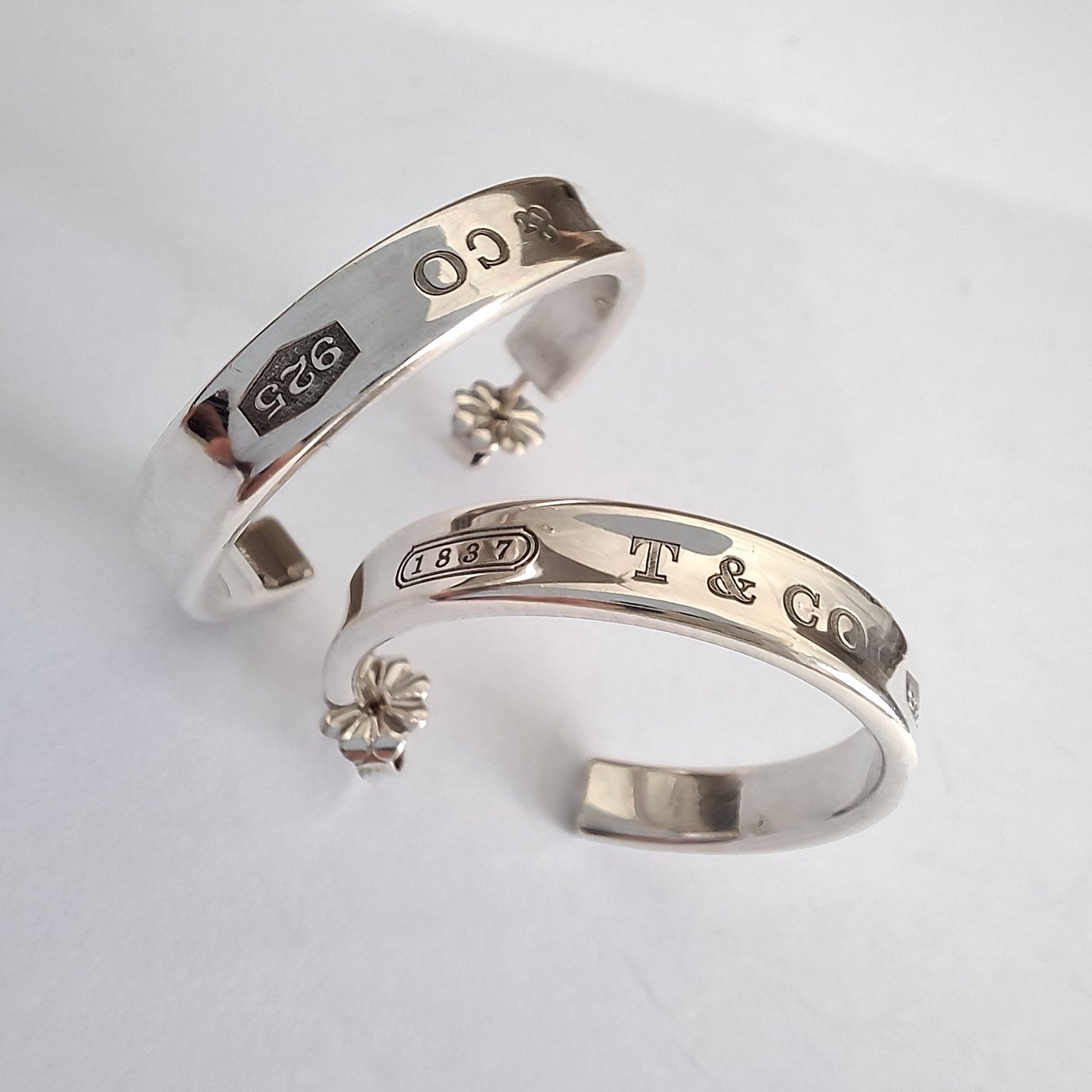 Tiffany & Co 1837 Hoop Earrings in 925 Sterling Silver