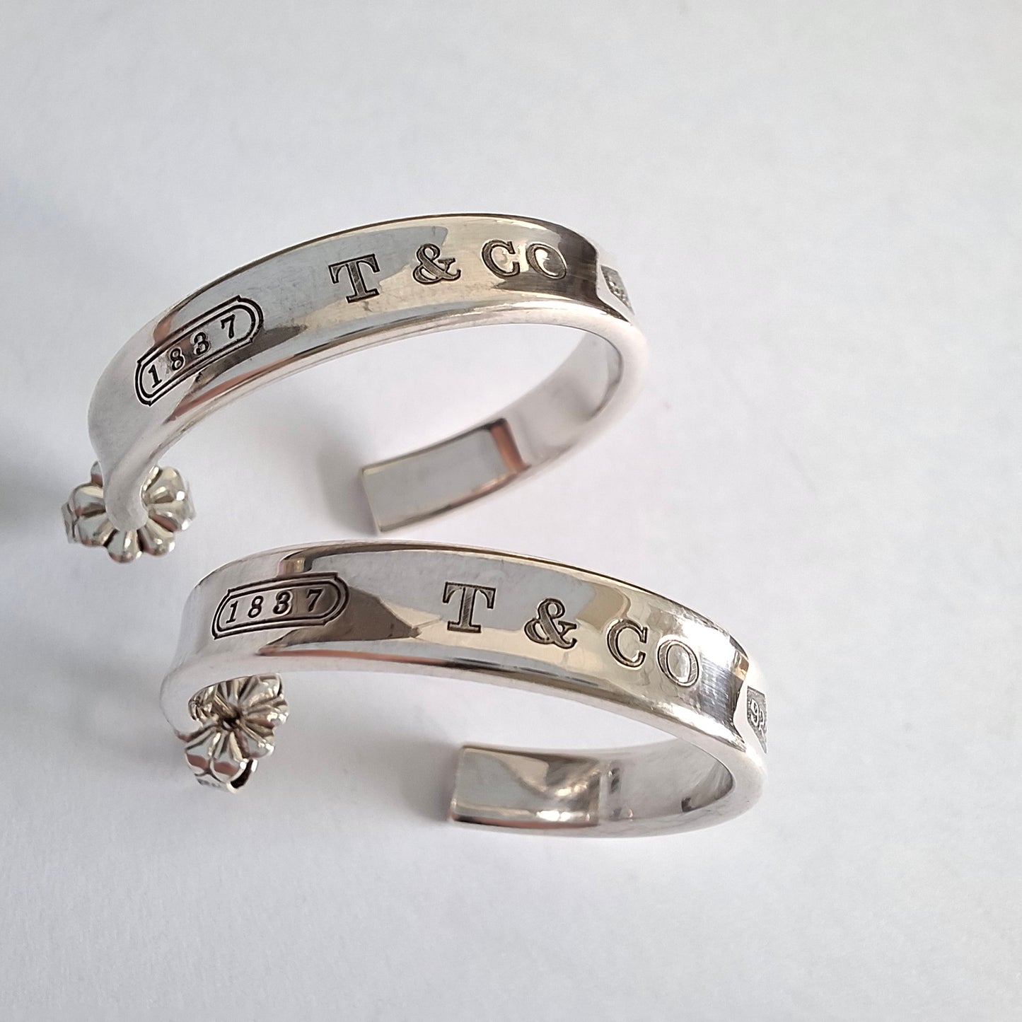 Tiffany & Co 1837 Hoop Earrings in 925 Sterling Silver