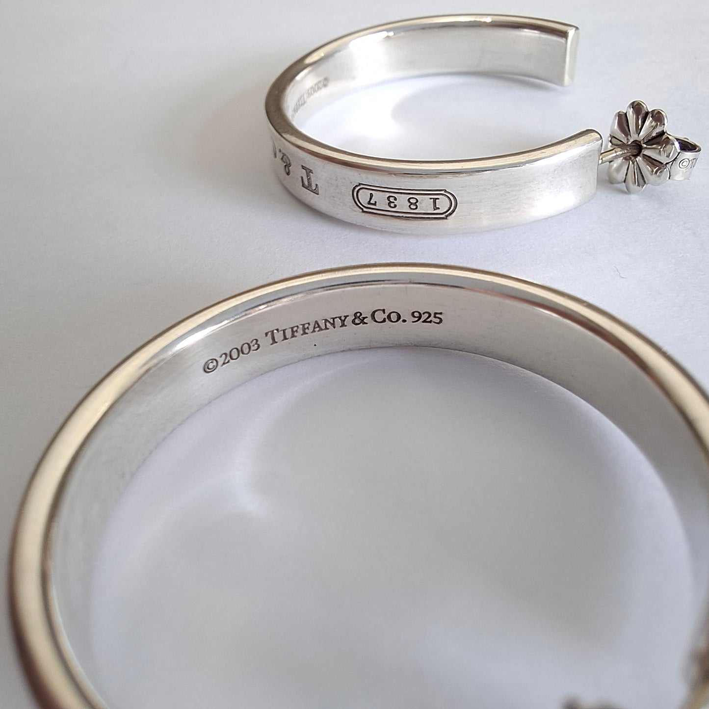 Tiffany & Co 1837 Hoop Earrings in 925 Sterling Silver