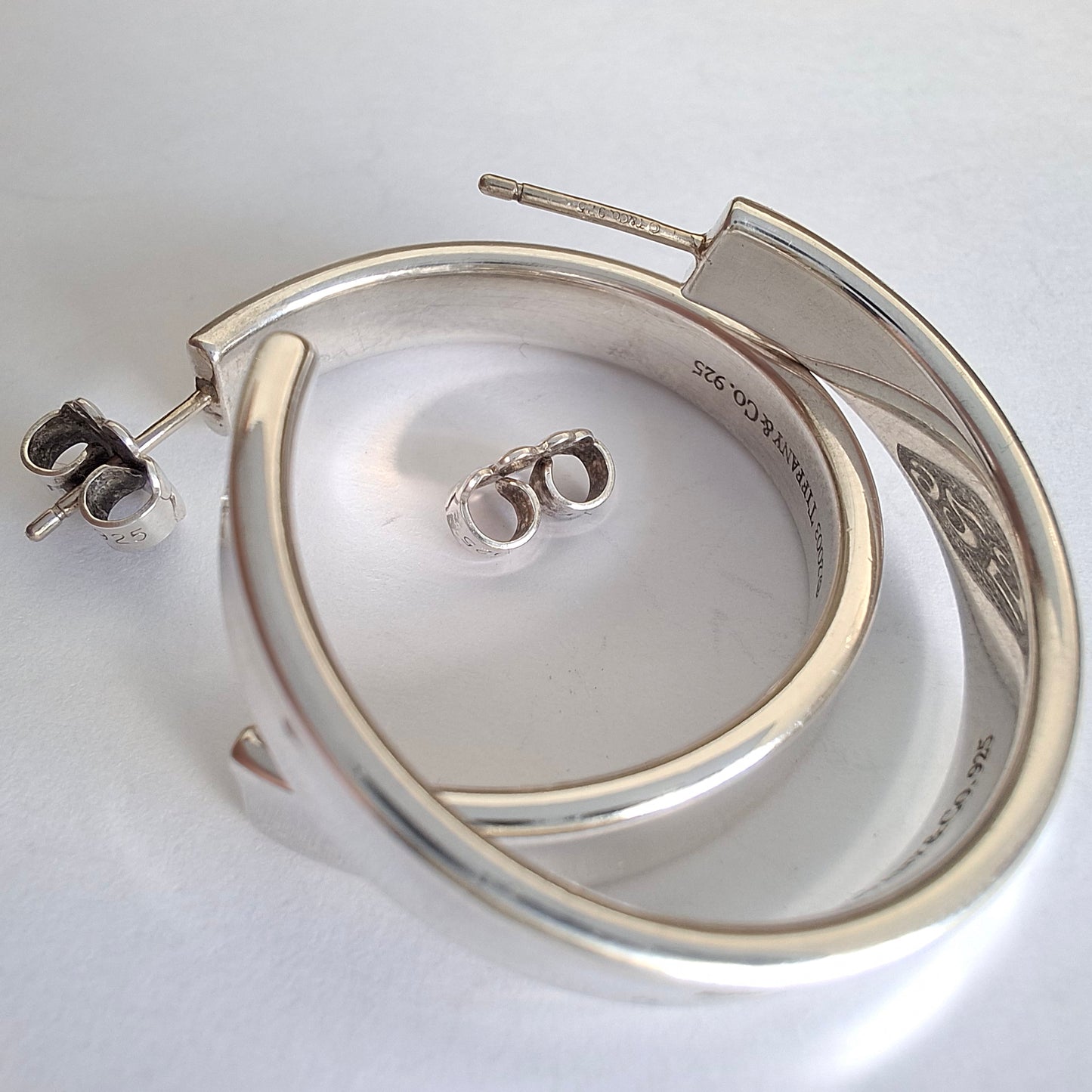 Tiffany & Co 1837 Hoop Earrings in 925 Sterling Silver