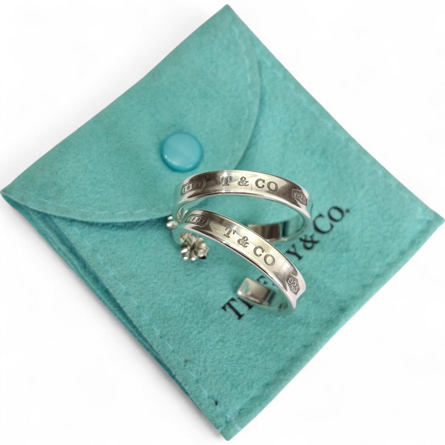 Tiffany & Co 1837 Hoop Earrings in 925 Sterling Silver