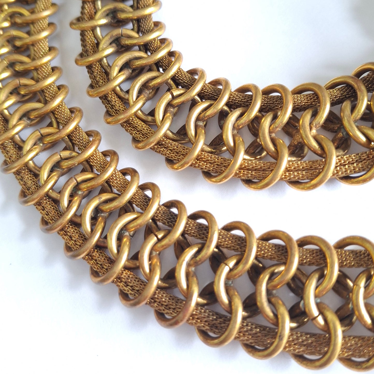Vintage 1950s Chanel Gilt Metal Filigree Chain Belt